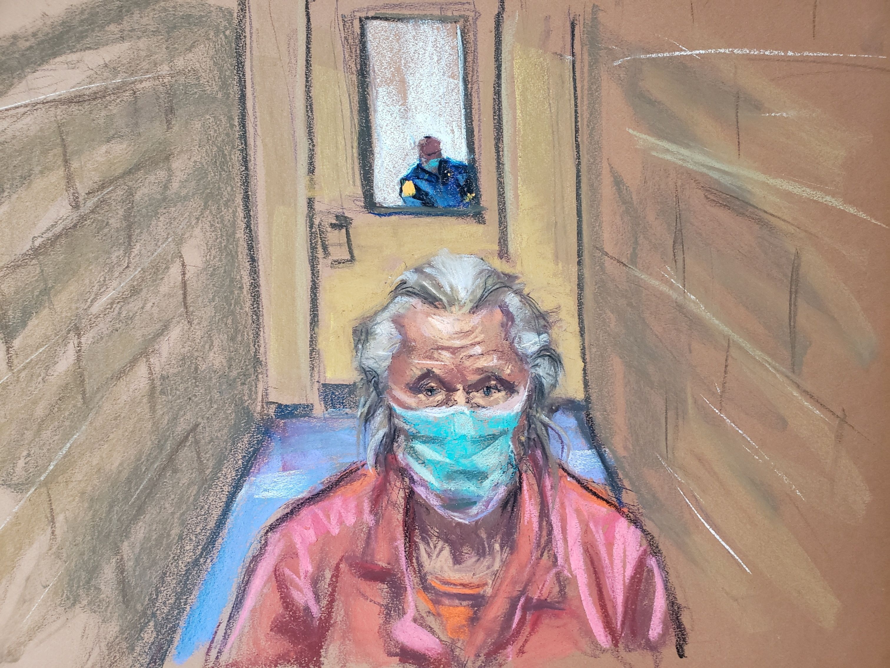 Courtroom sketch of Canadian fashion designer Peter Nygard