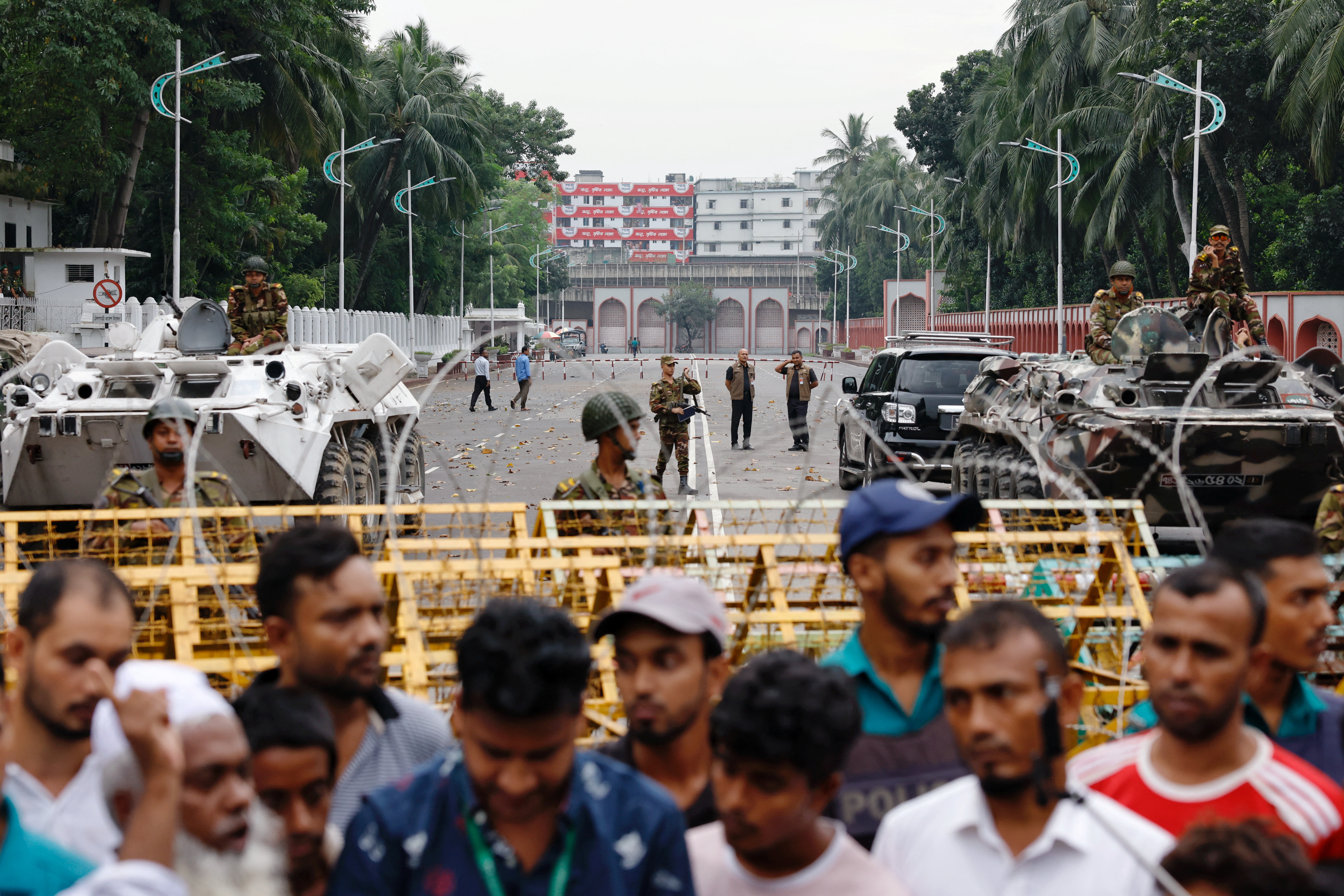 Security has been increased in front of the Bangabhaban, the residence and workplace of the President Mohammed Shahabuddin