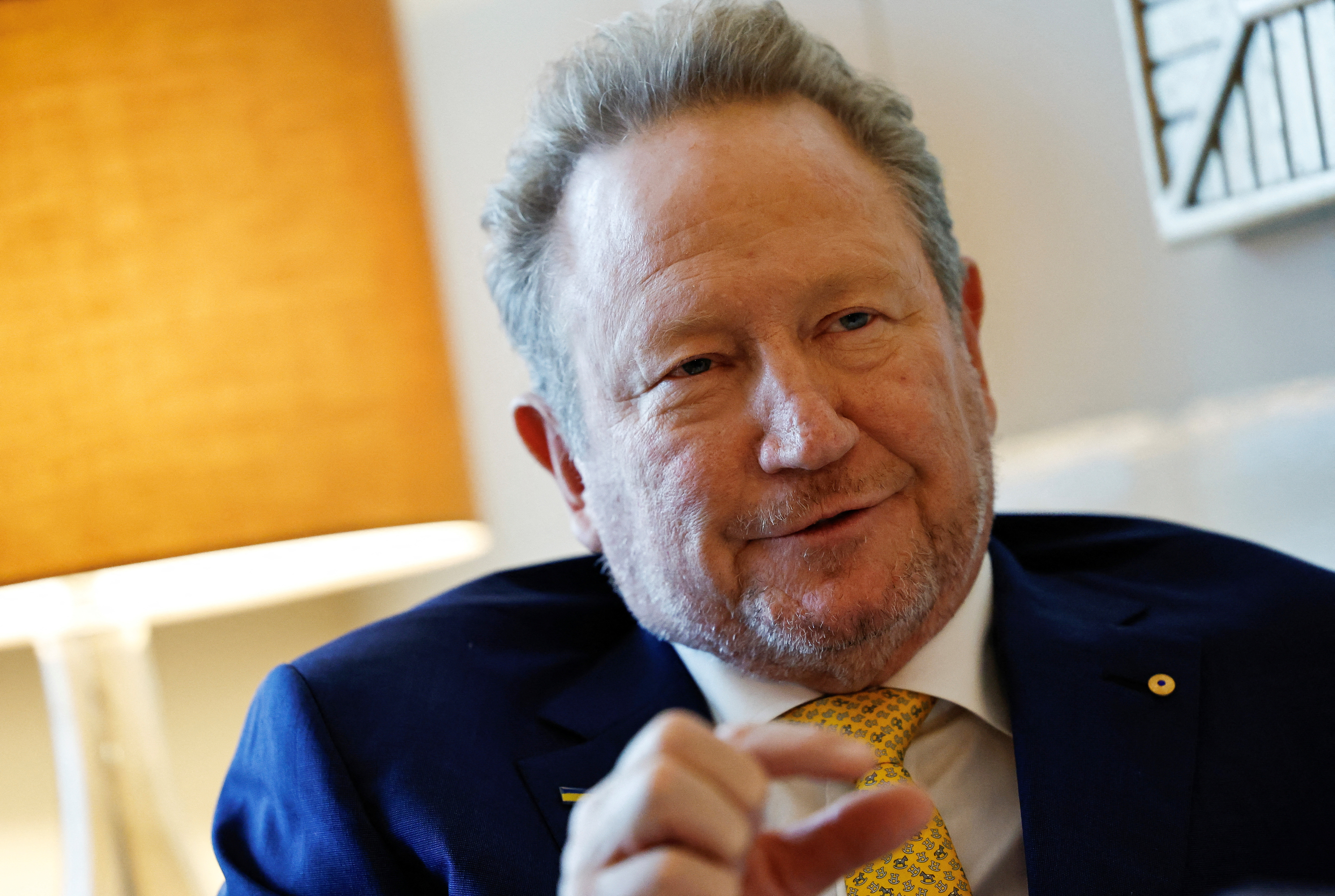 Fortescue's founder and executive chairman Andrew Forrest speaks during an interview with Reuters, in Beijing