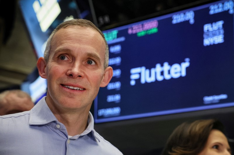 Peter Jackson, CEO of Flutter Entertainment, attends Flutter listing at the NYSE in New York