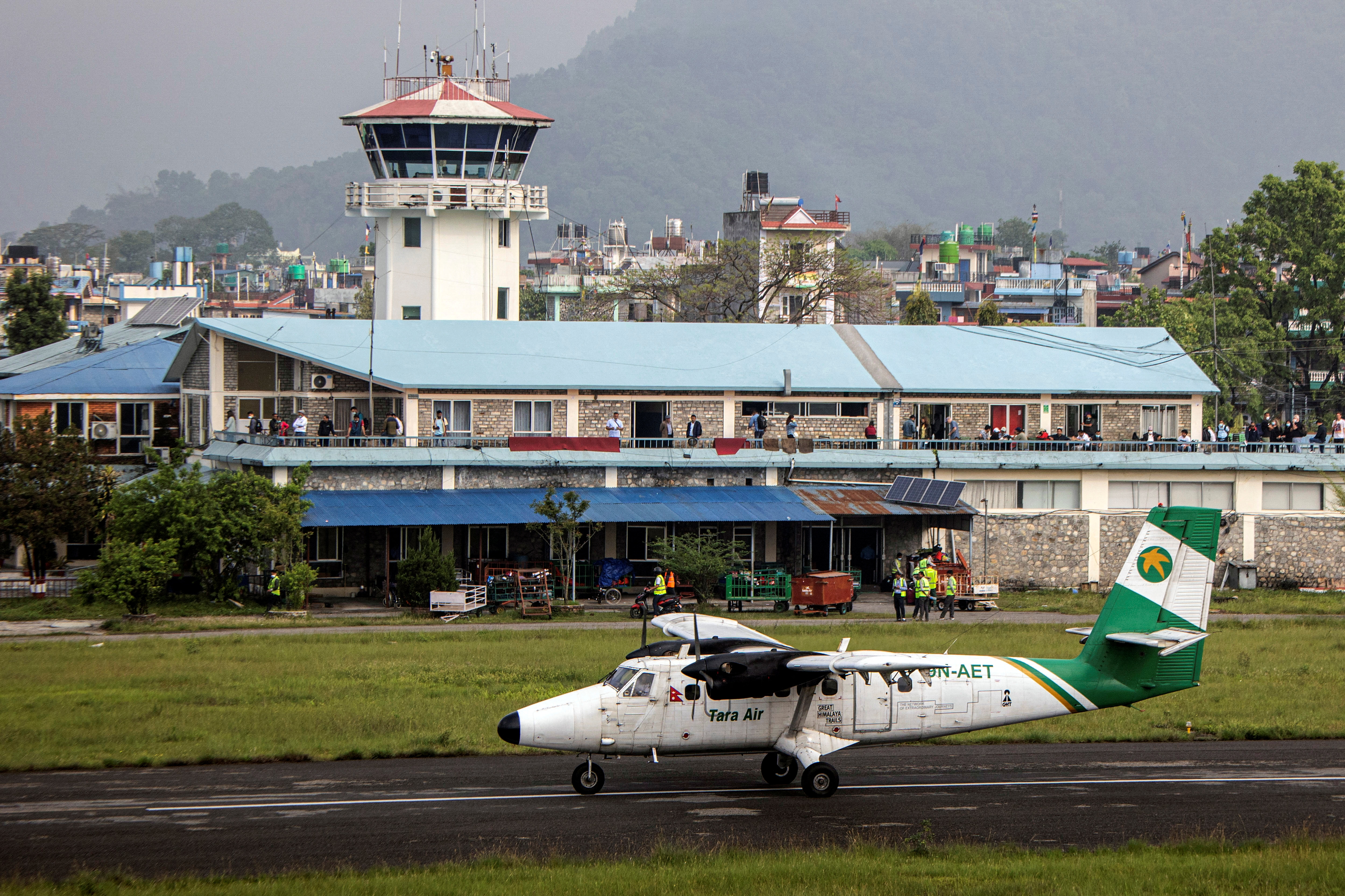 Tara Air's DHC-6 Twin Otter, tail number 9N-AET landing in Pokhara