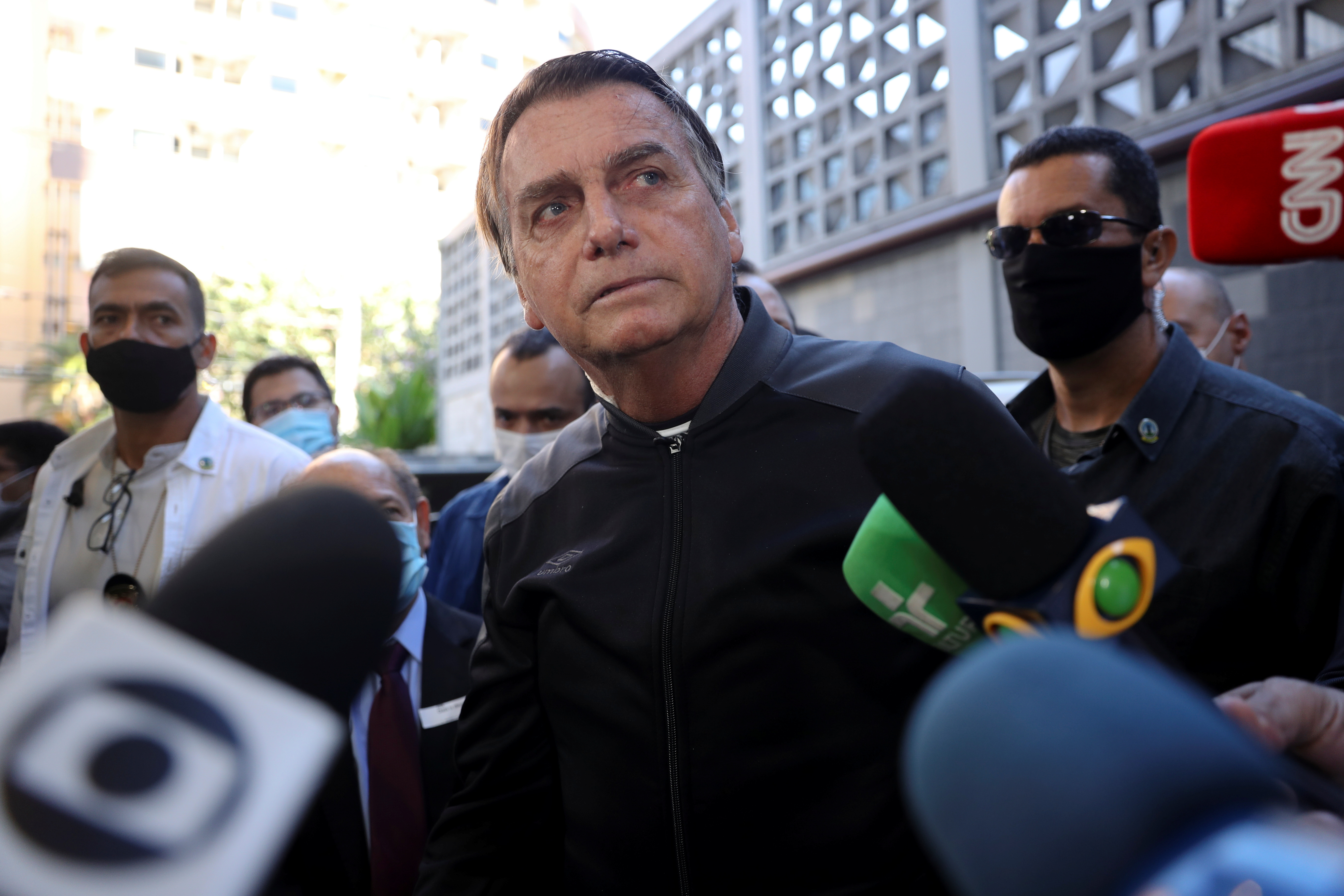 Brazil's President Bolsonaro leaves Vila Nova Star Hospital, where he was treated due to obstructed intestine, in Sao Paulo