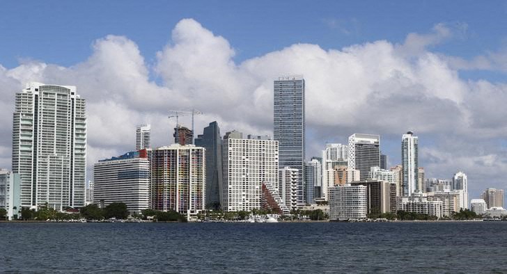 The downtown skyline of Miami, Florida