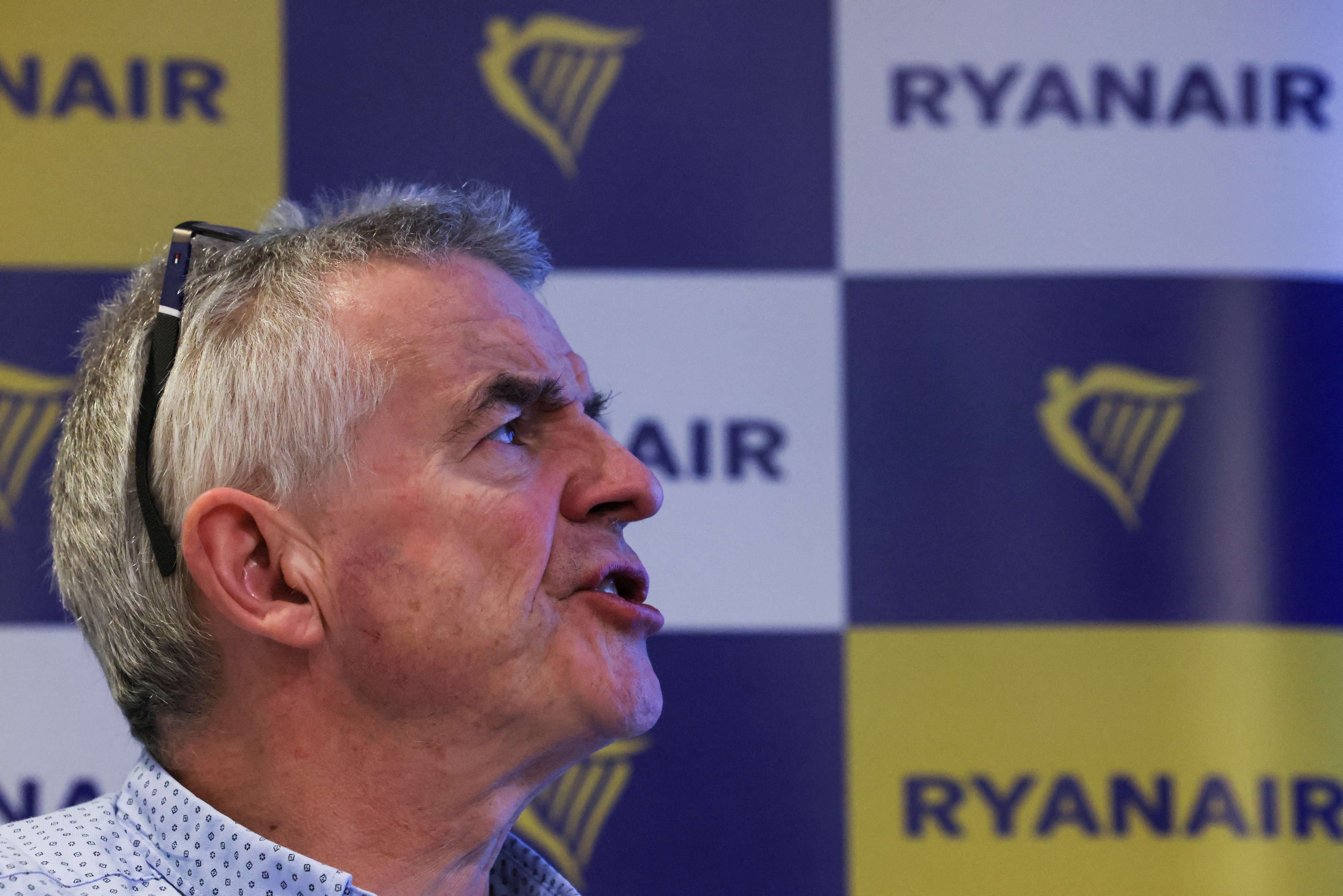 Ryanair CEO Michael O'Leary attends a news conference in Brussels