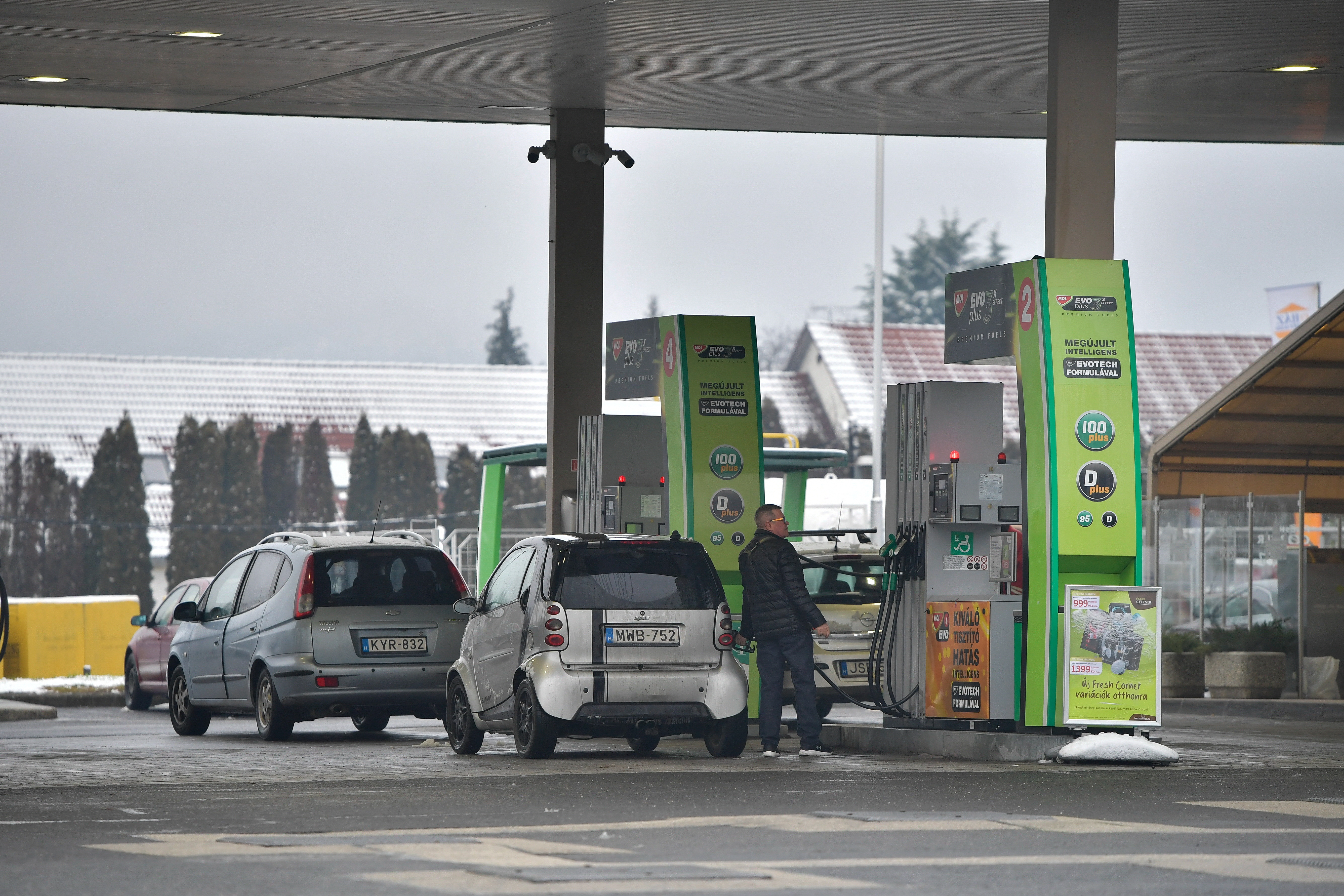 A gas station of Hungarian oil company MOL Group in Esztergom