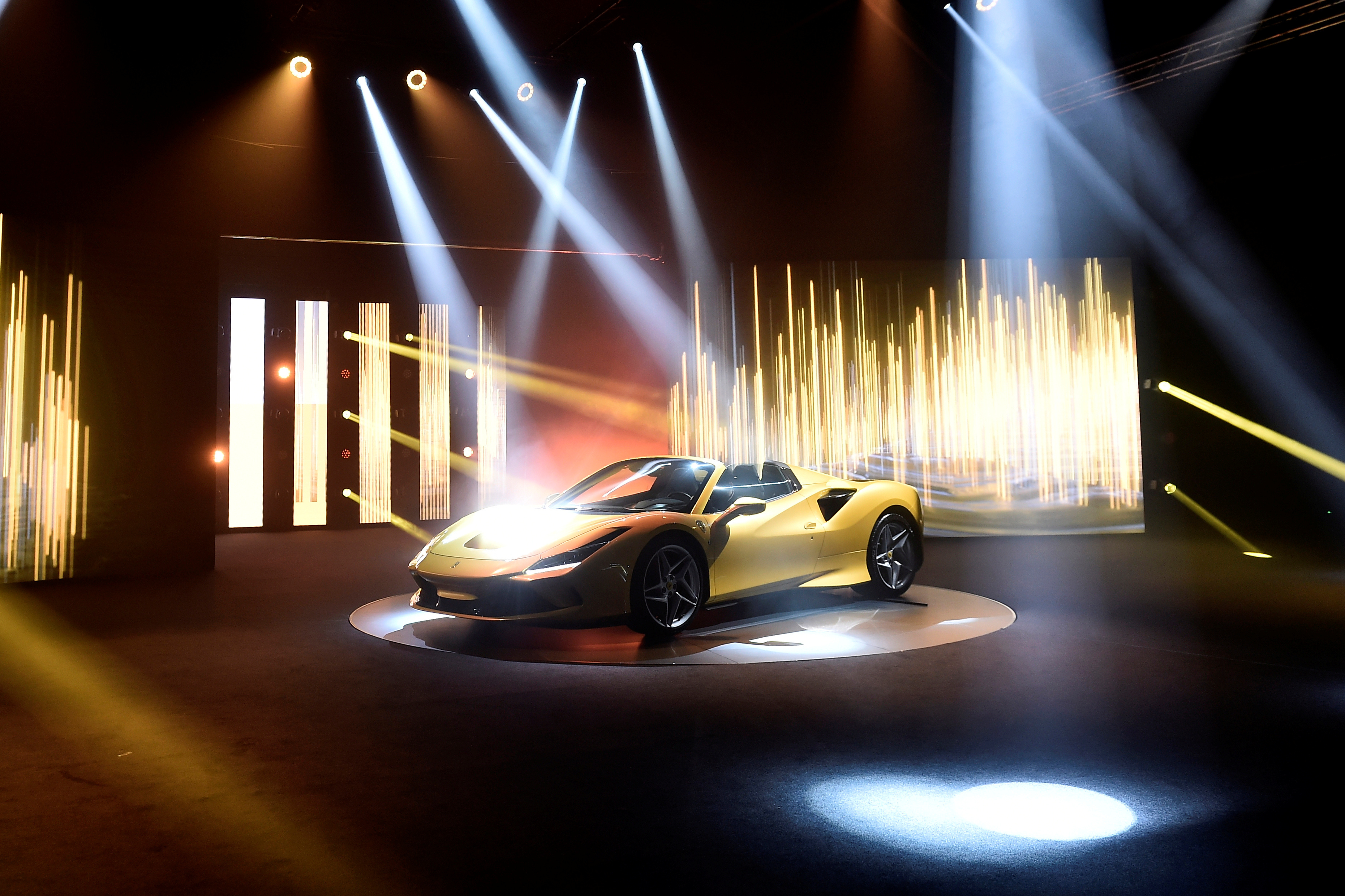 Ferrari F8 Spider is unveiled during a presentation of two new Ferrari models at an event at the company's headquarters in Maranello