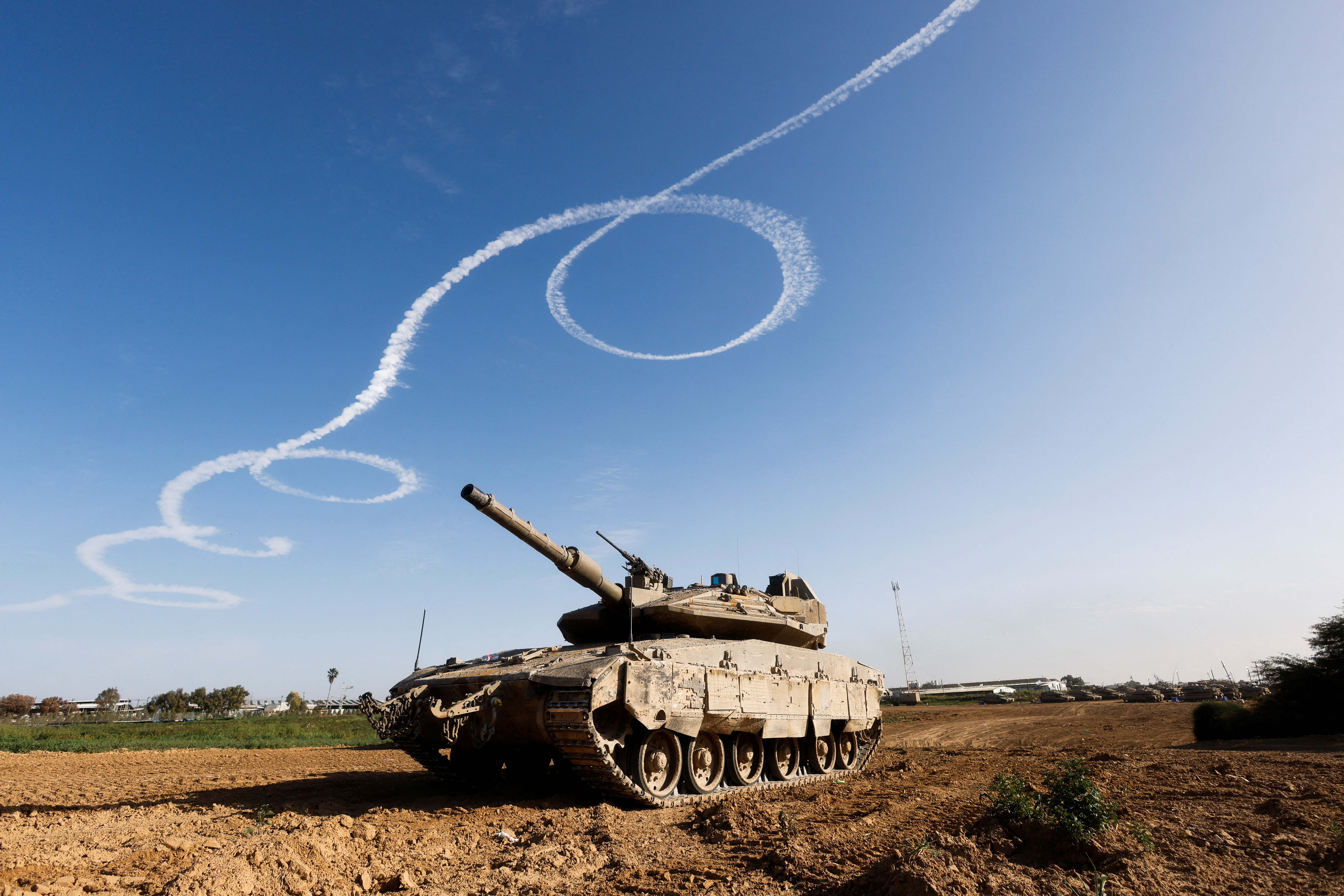 Tank stands near the border with the central Gaza as the conflict continues between Israel and Hamas