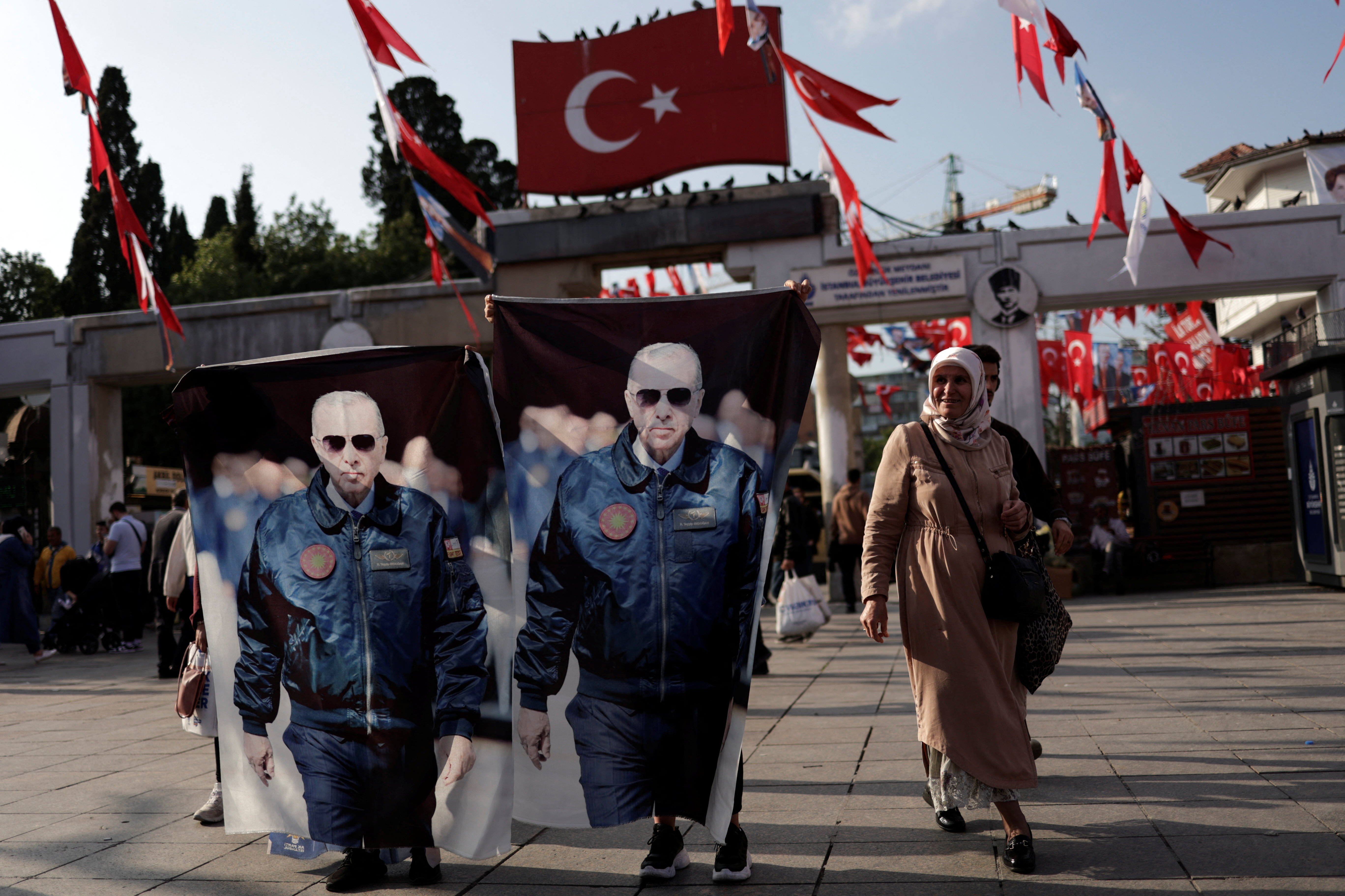 Election campaign of Turkish President Erdogan in Istanbul