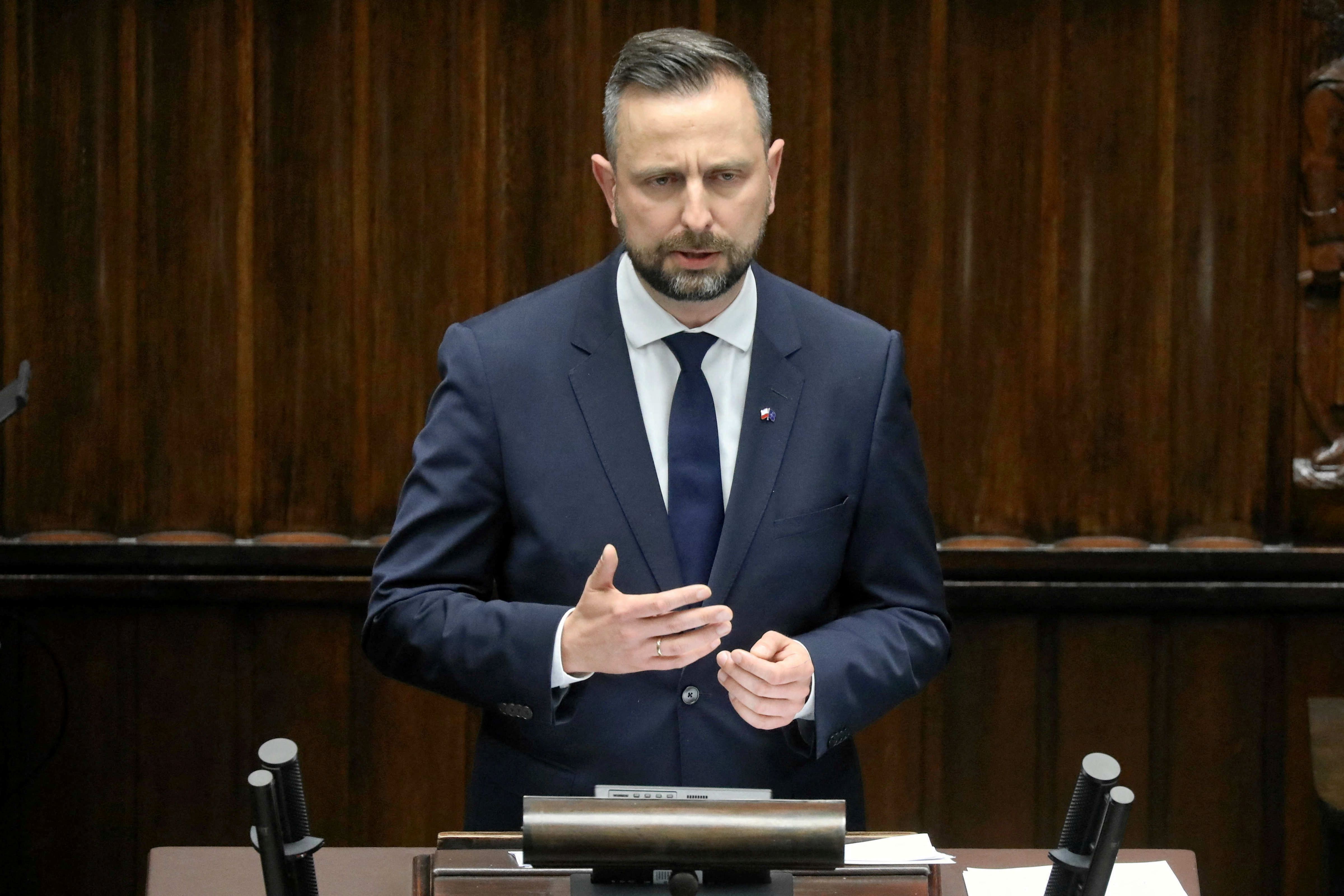 Polish Minister of Defence Kosiniak-Kamysz speaks at Parliament in Warsaw