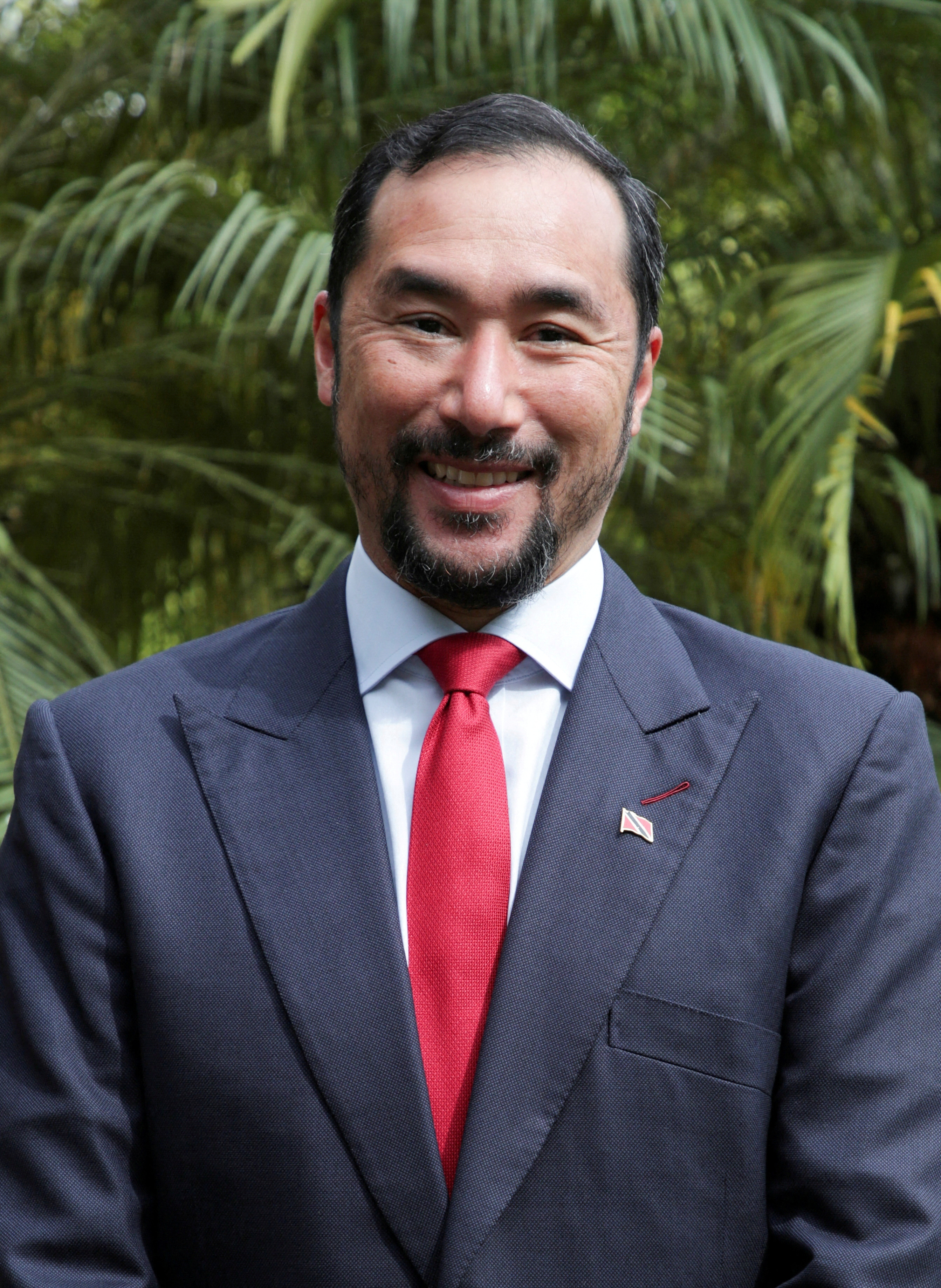 Trinidad and Tobago's Energy Minister Stuart Young poses for a photograph, in Paramaribo
