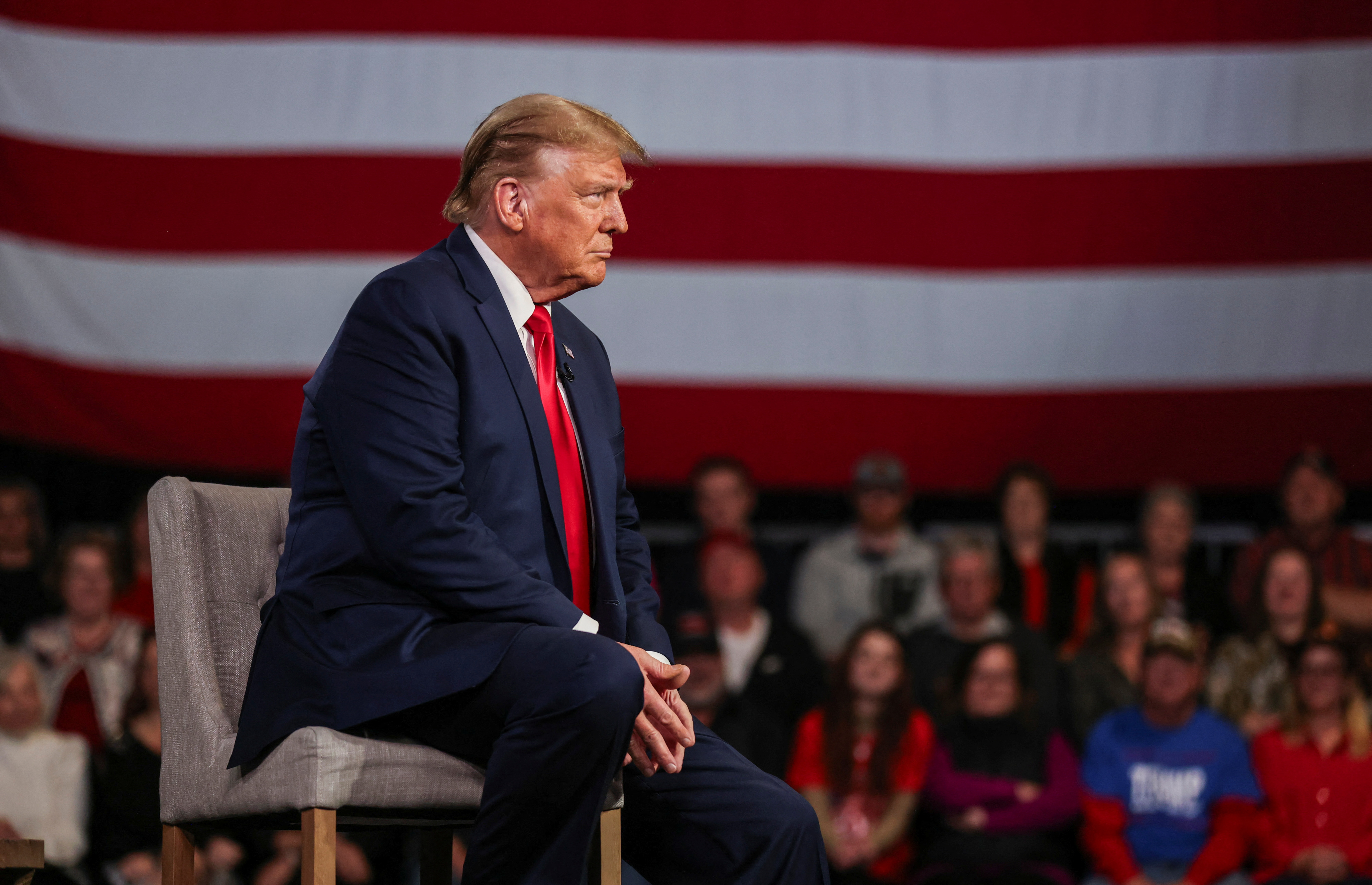 Trump participates in a Fox News town hall with Laura Ingraham in Greenville