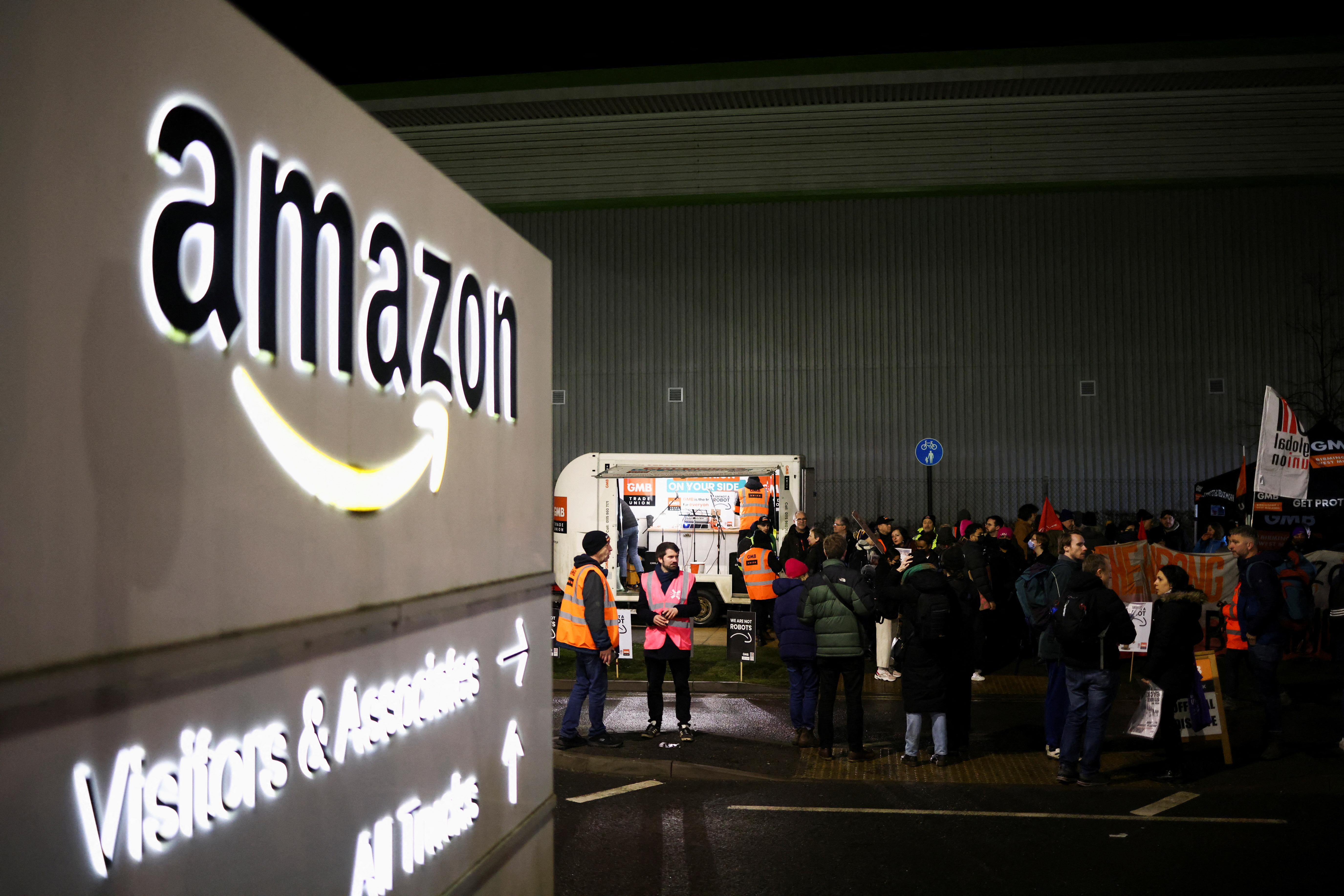 UK Amazon workers stage a strike in Coventry
