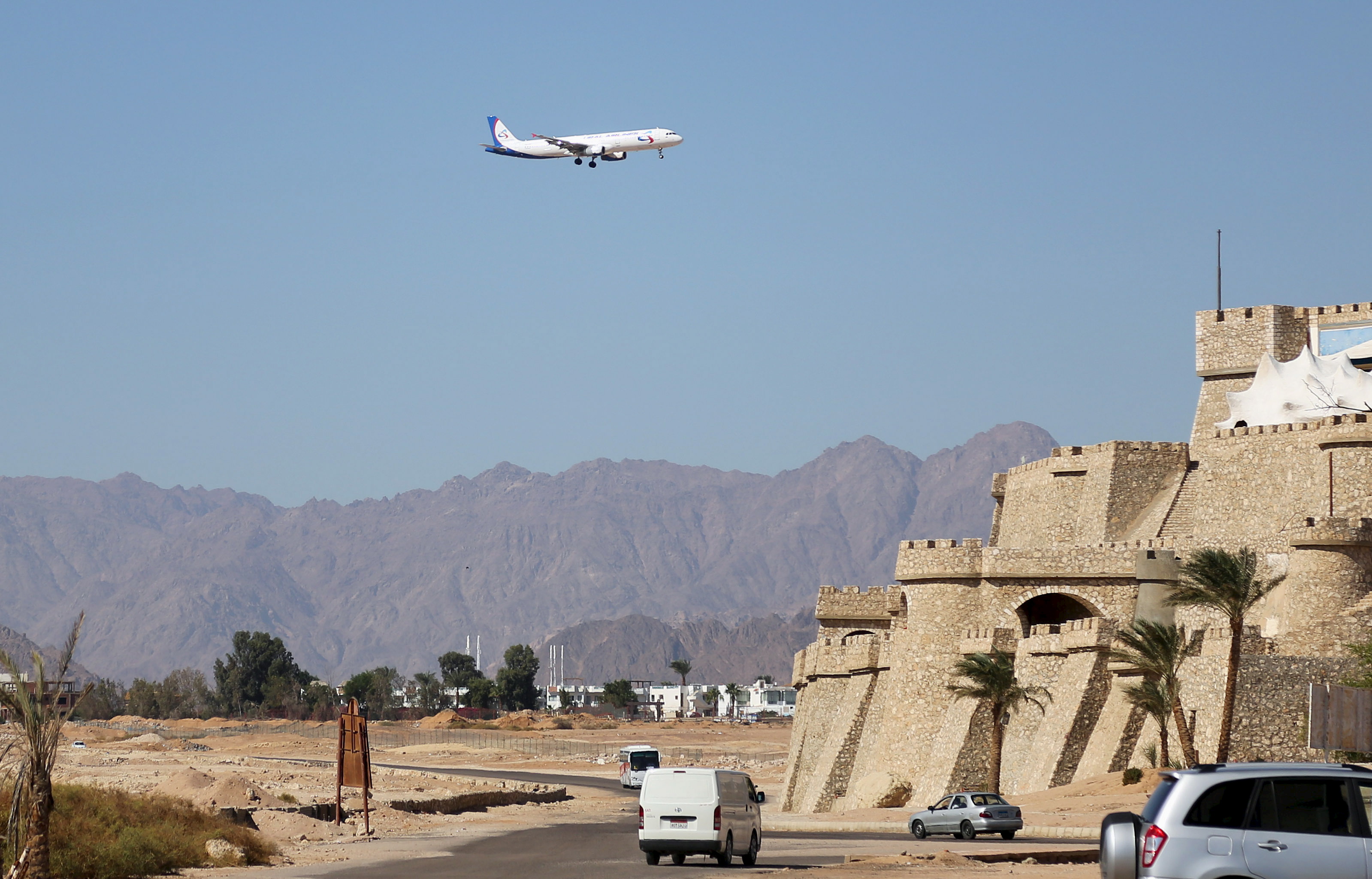 Russian charter airplane Ural airlines arrives at the airport of the Red Sea resort of Sharm el-Sheikh
