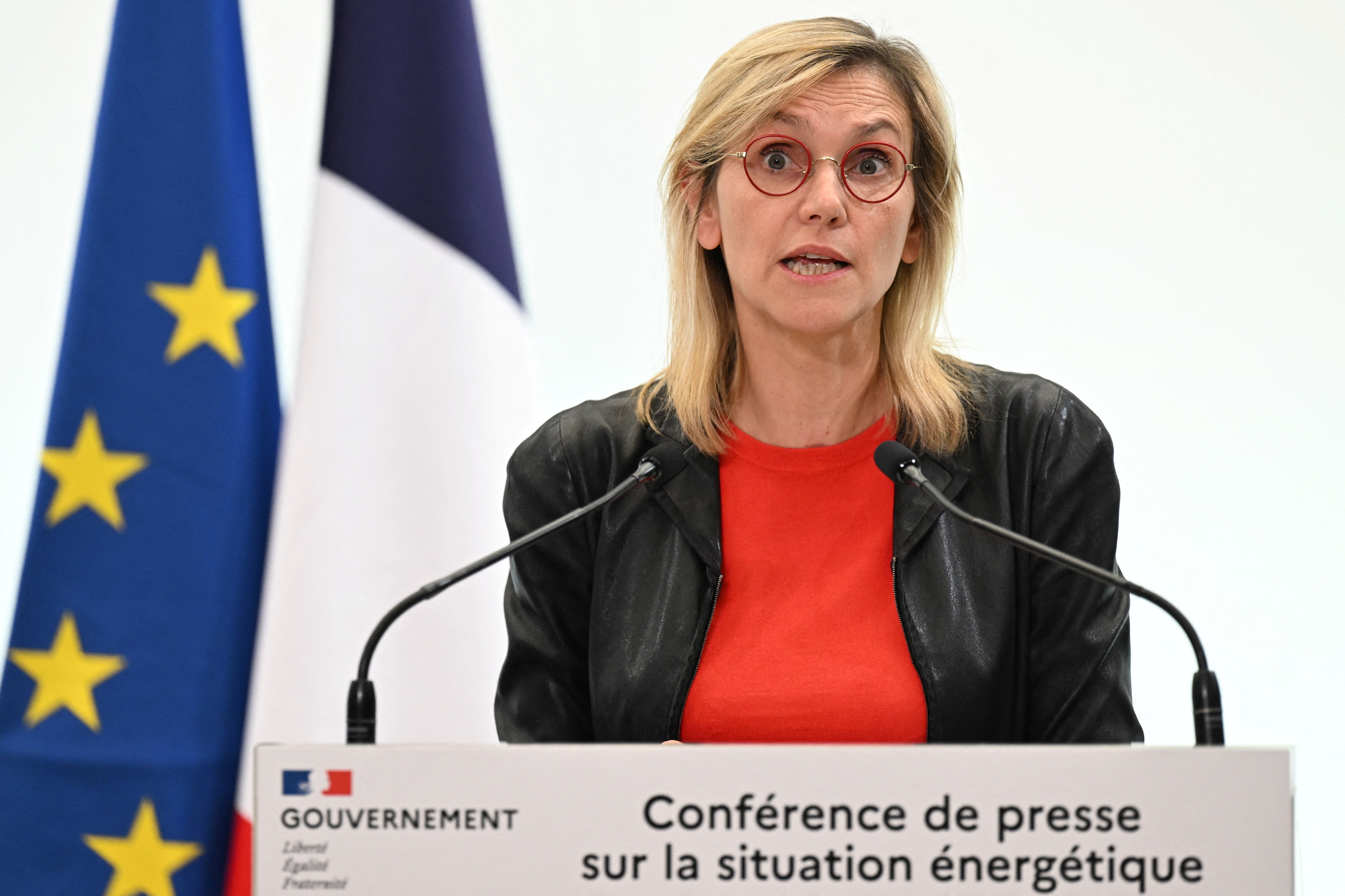 French Minister for Energy Transition Agnes Pannier-Runacher attends a press conference on the energy situation in France and Europe, in Paris