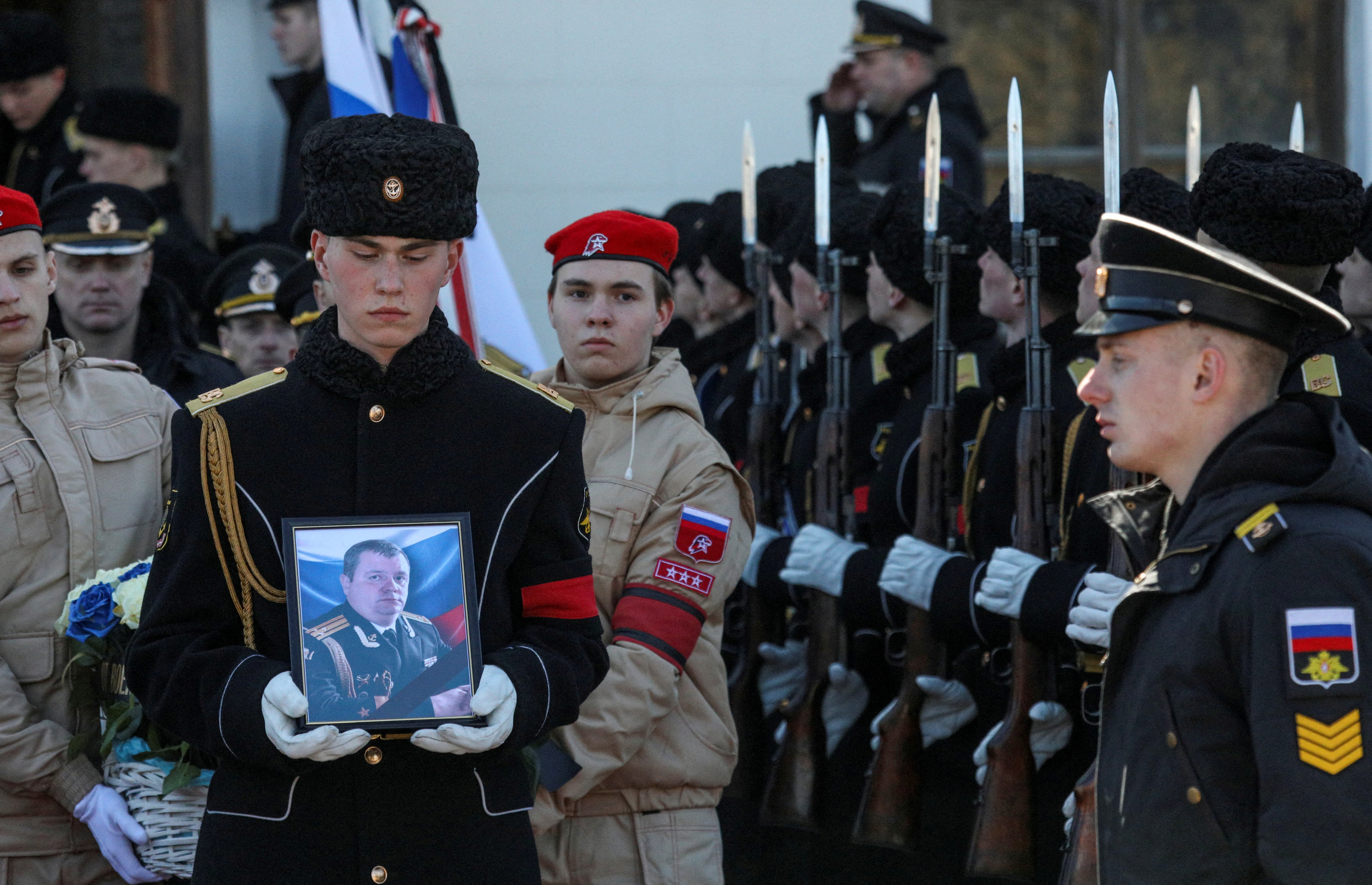 Memorial and funeral service for Andrei Paliy, the Russia's Black Sea Fleet deputy commander, in Sevastopol