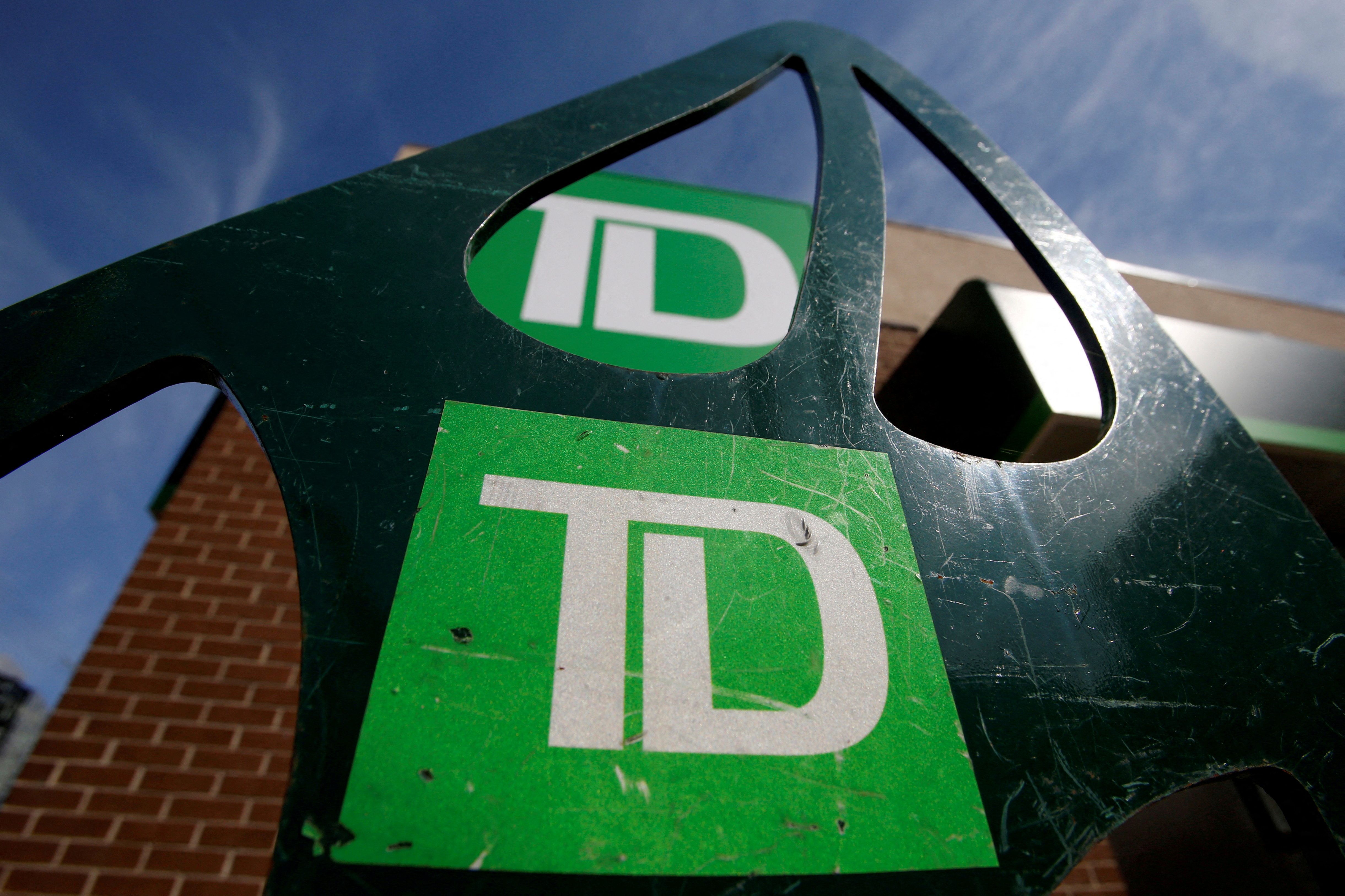 Toronto-Dominion Bank logos are seen outside of a branch in Ottawa