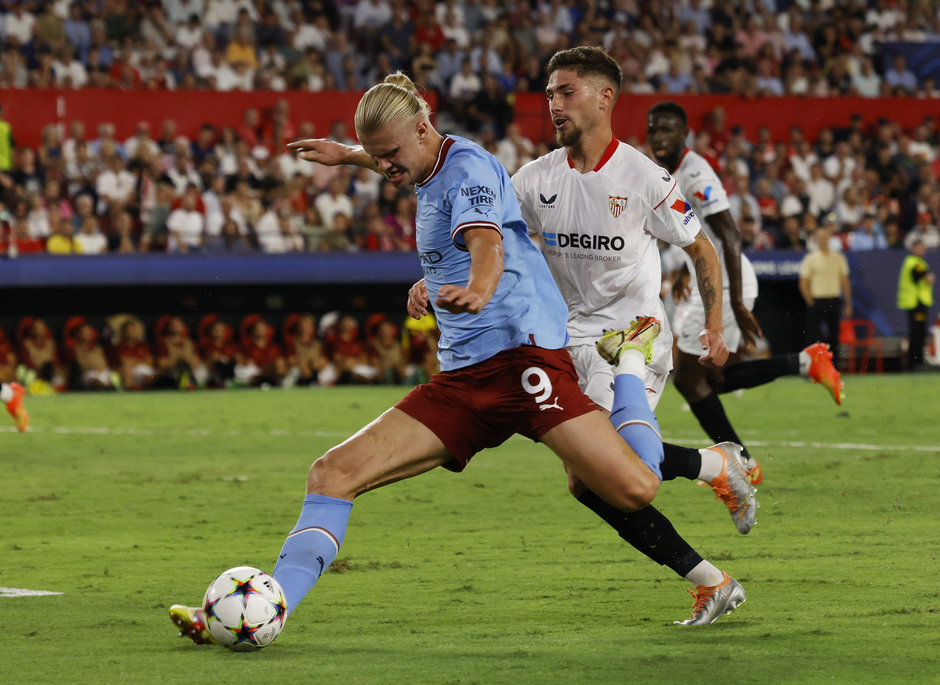 Sevilla 0-4 Manchester City: Erling Haaland hits double as Pep