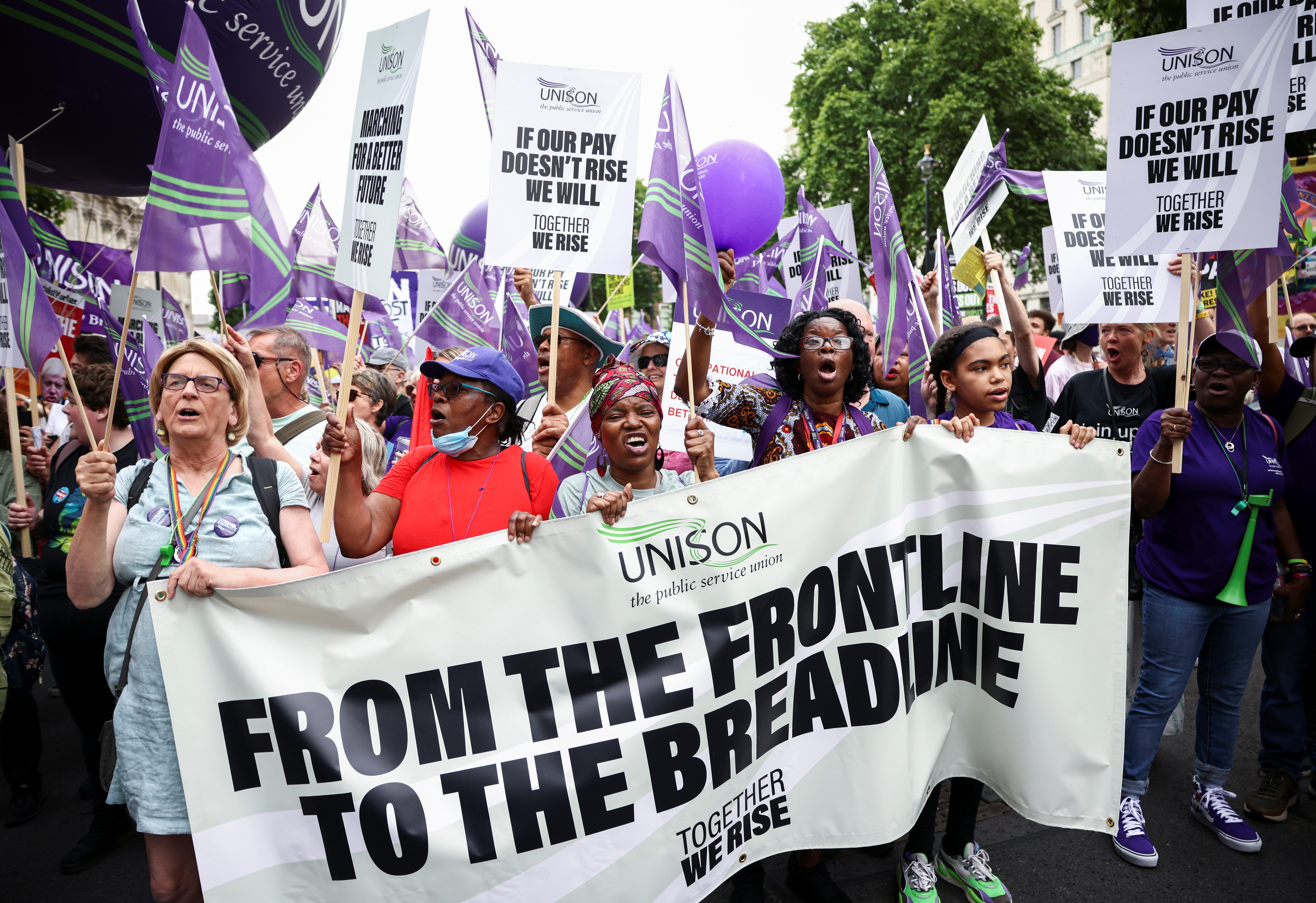 'Britain Deserves Better' Trade union protest march in London