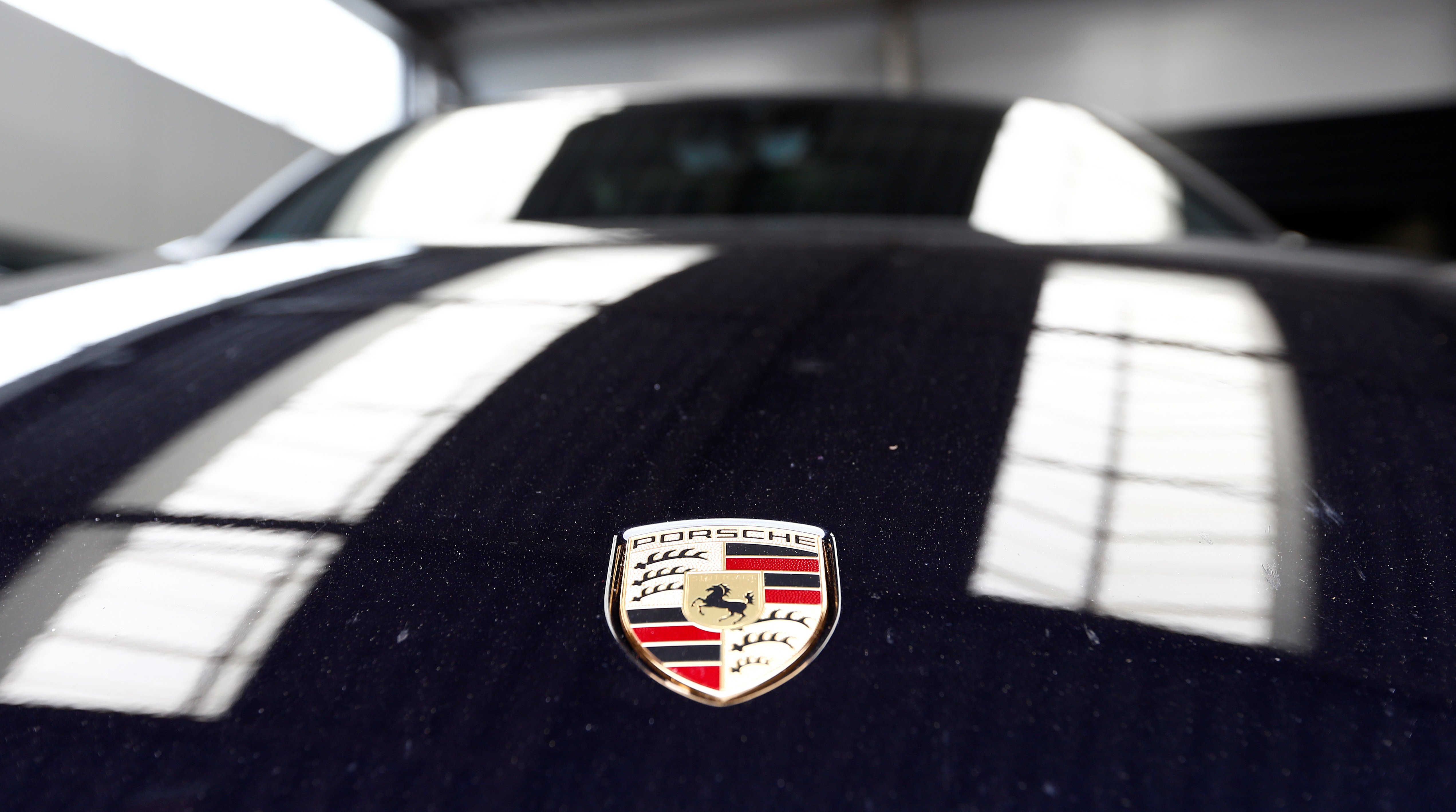 Porsche Logo is seen in Gilching near Munich