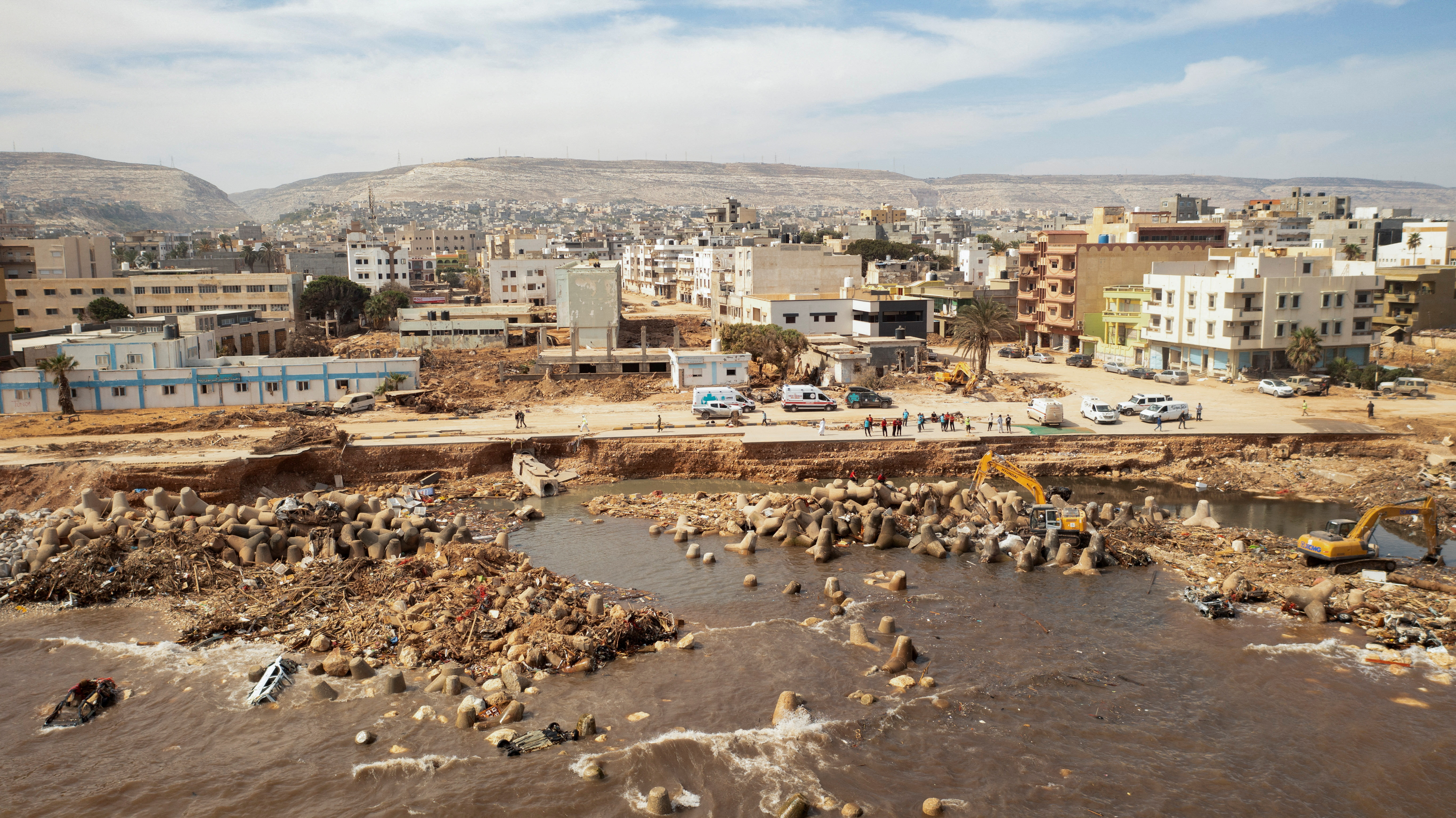 Aftermath of the floods in Derna