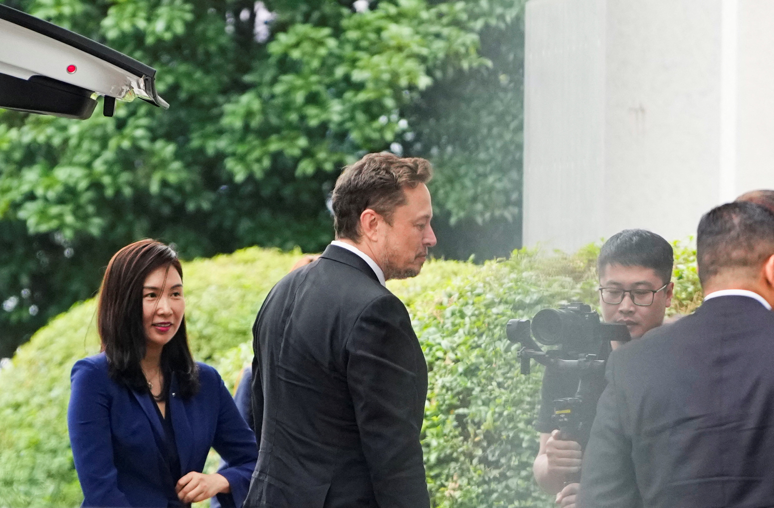 Tesla's CEO Elon Musk at Shanghai Hongqiao International Airport in Shanghai