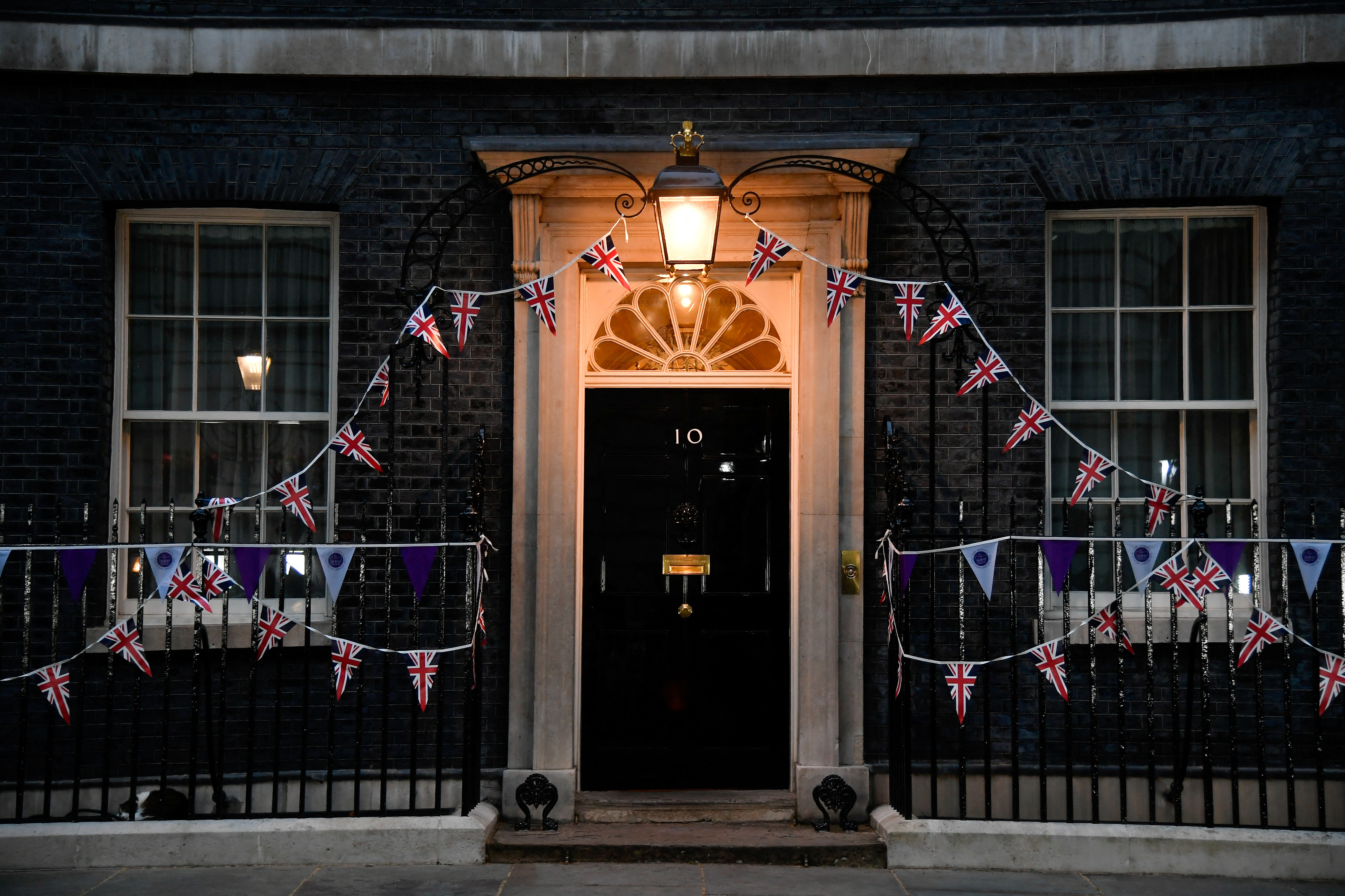 A general view of the front of 10 Downing Street in London