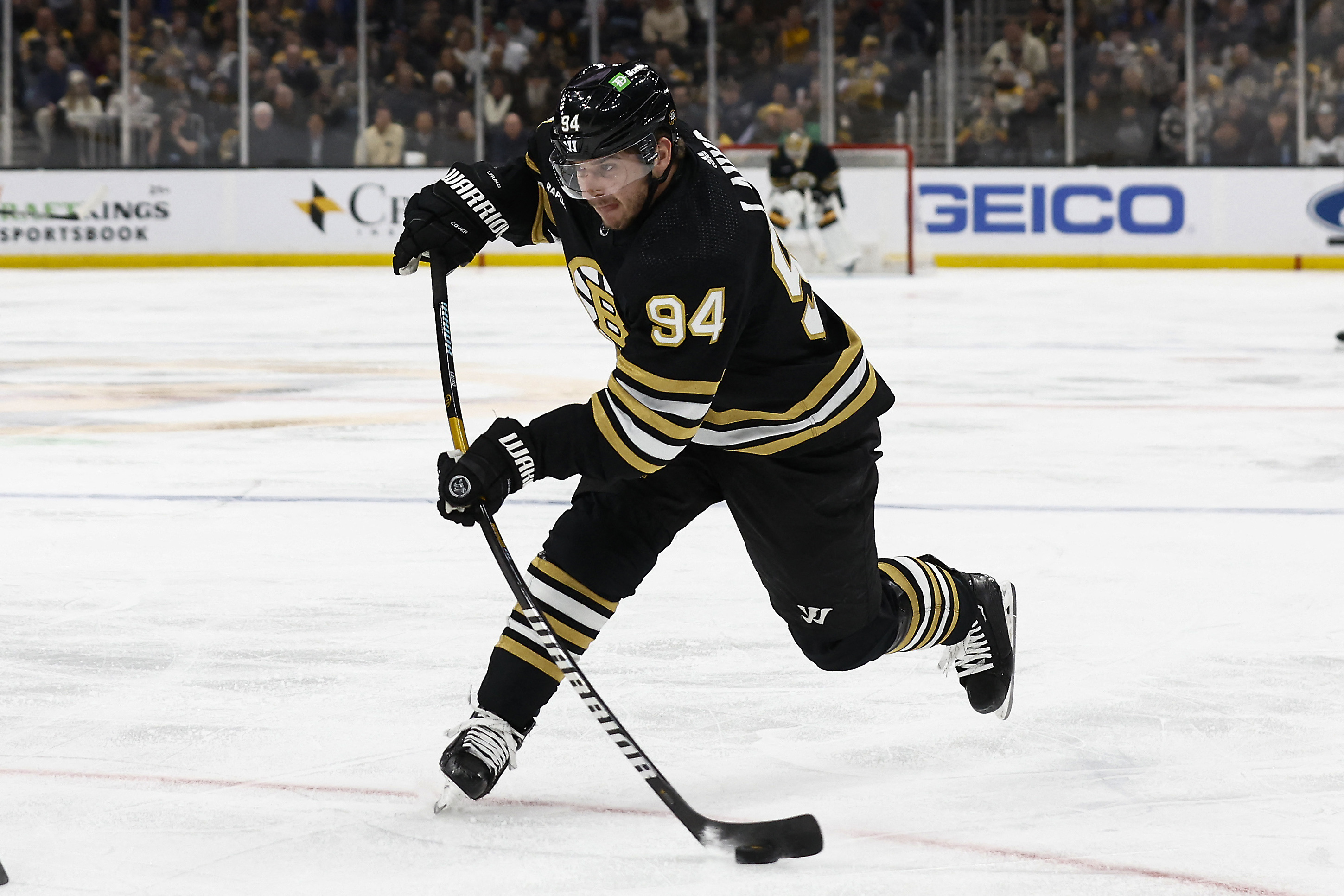 Morgan Geekie's Hat Trick Helps Bruins Edge Knights | Reuters