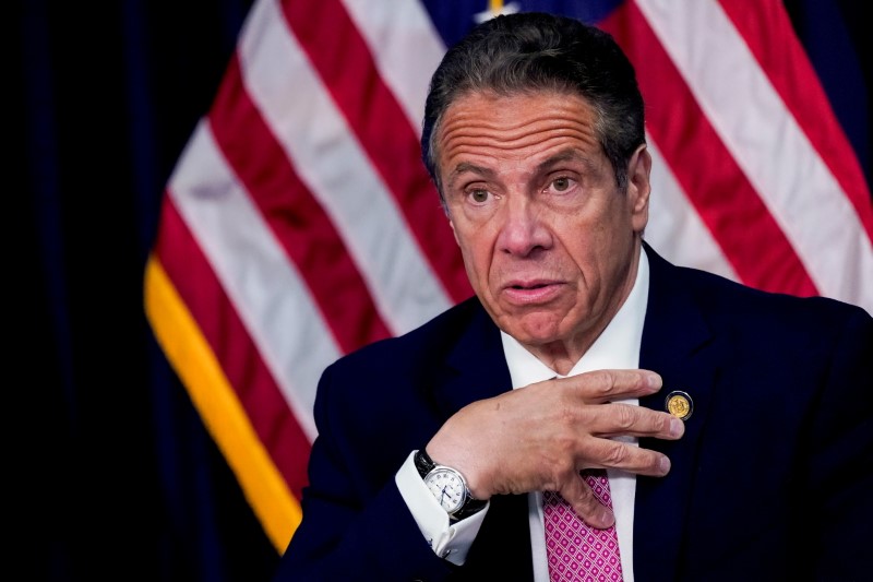 New York Governor Cuomo holds a news conference, in New York