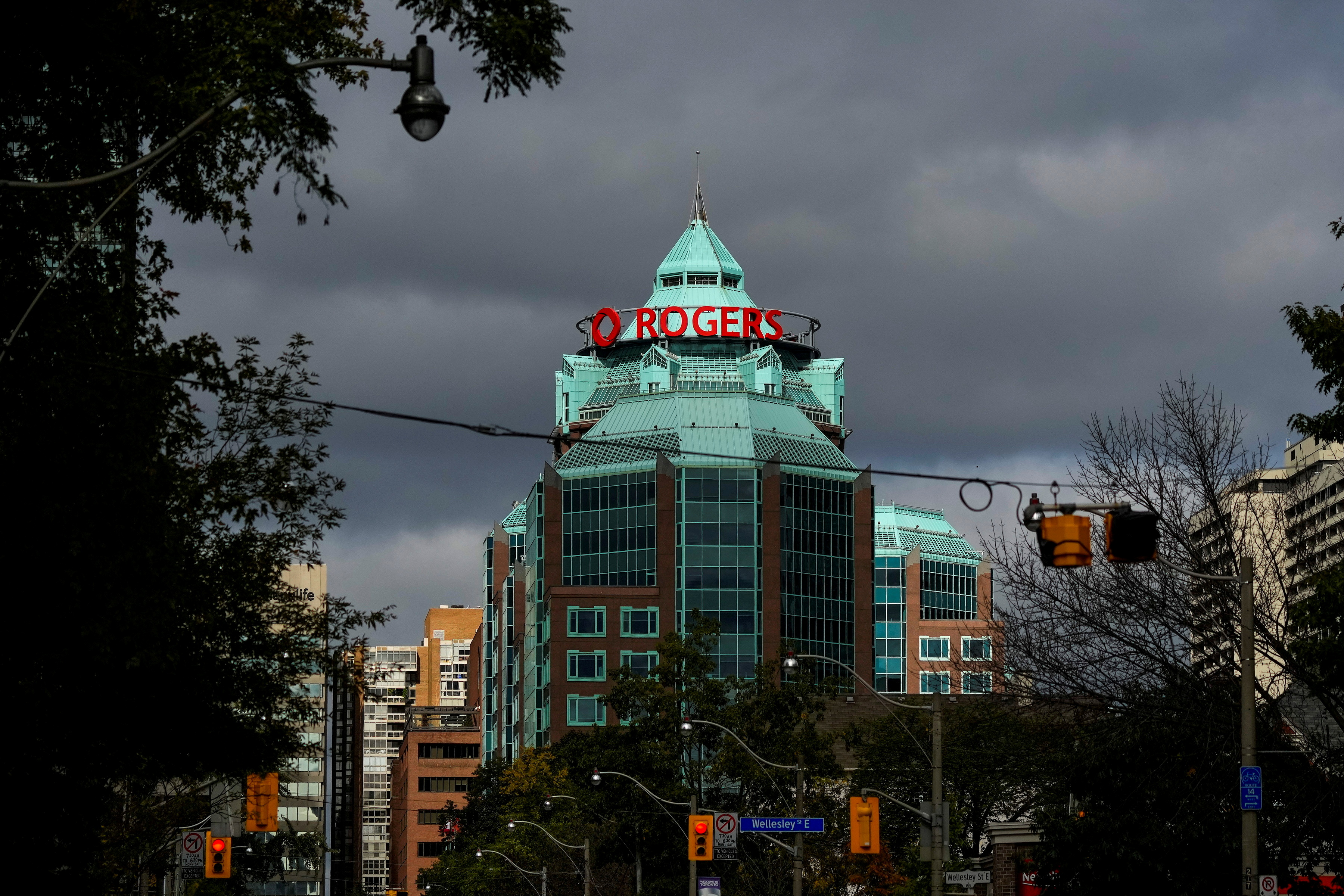 General view of the Rogers Building, quarters of Rogers Communications in Toronto, Ontario, Canada October 22, 2021.