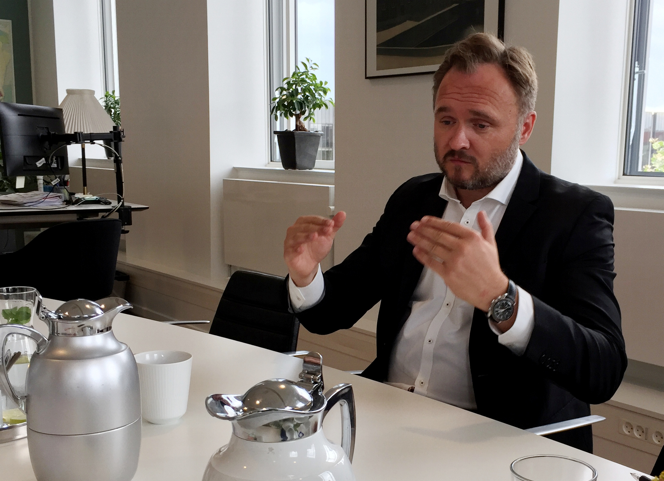 Denmark's Climate and Energy Minister Jorgensen speaks during an interview in Copenhagen