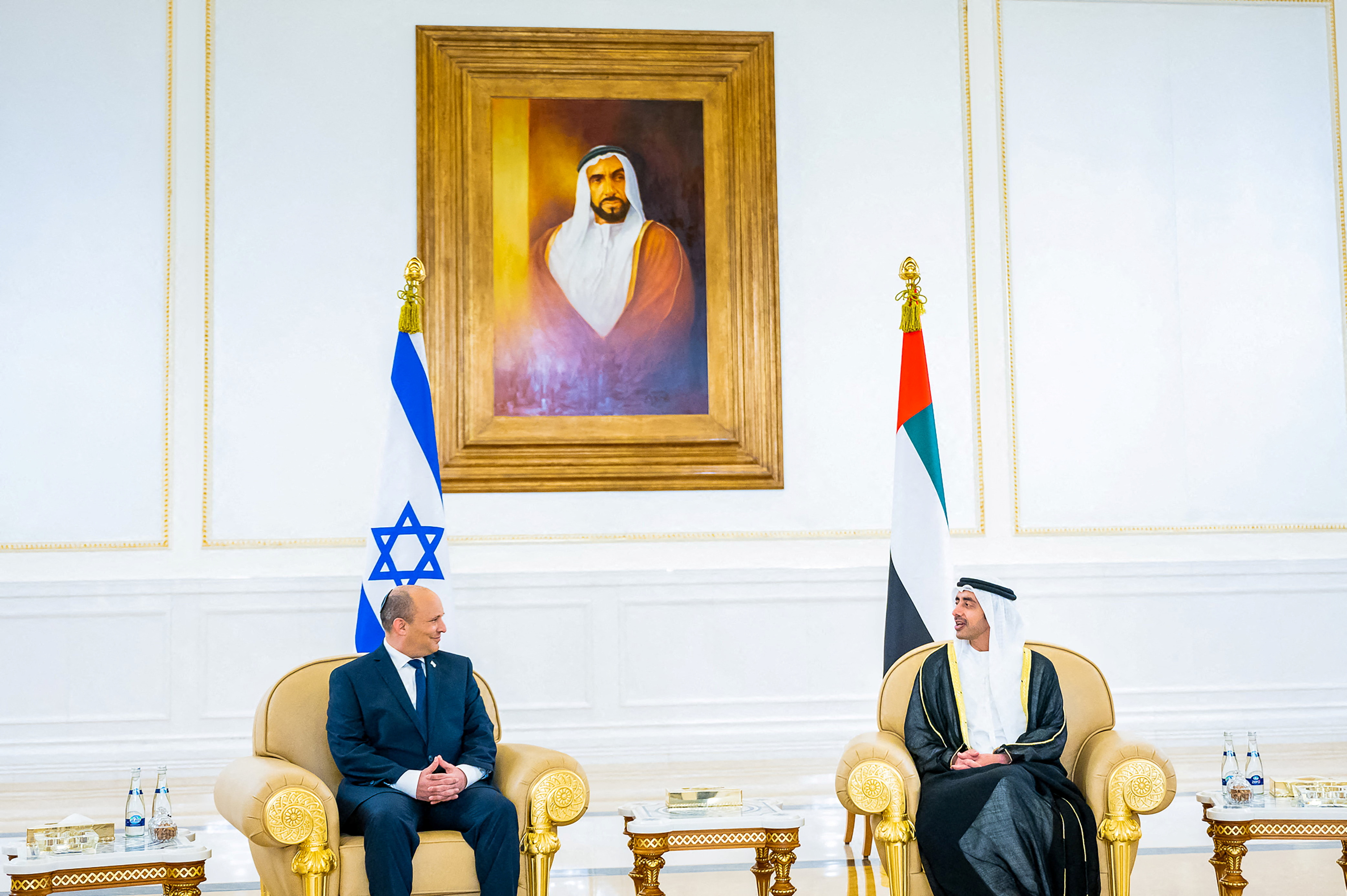 Israeli Prime Minister Naftali Bennett meets with United Arab Emirates Foreign Minister Sheikh Abdullah bin Zayed Al Nahyan in Abu Dhabi