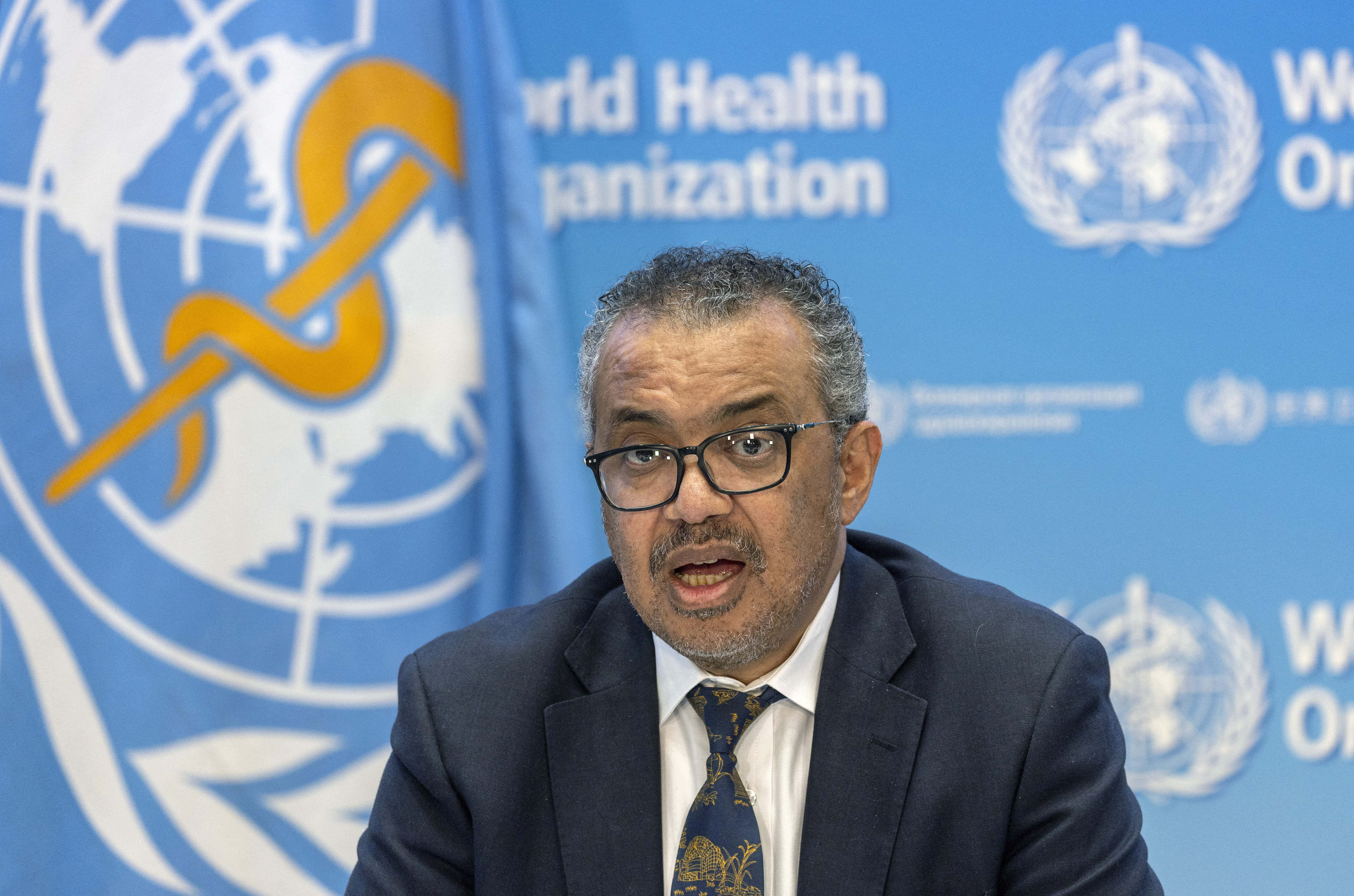 Director-General of the WHO Dr. Tedros Adhanom Ghebreyesus attends an ACANU briefing in Geneva