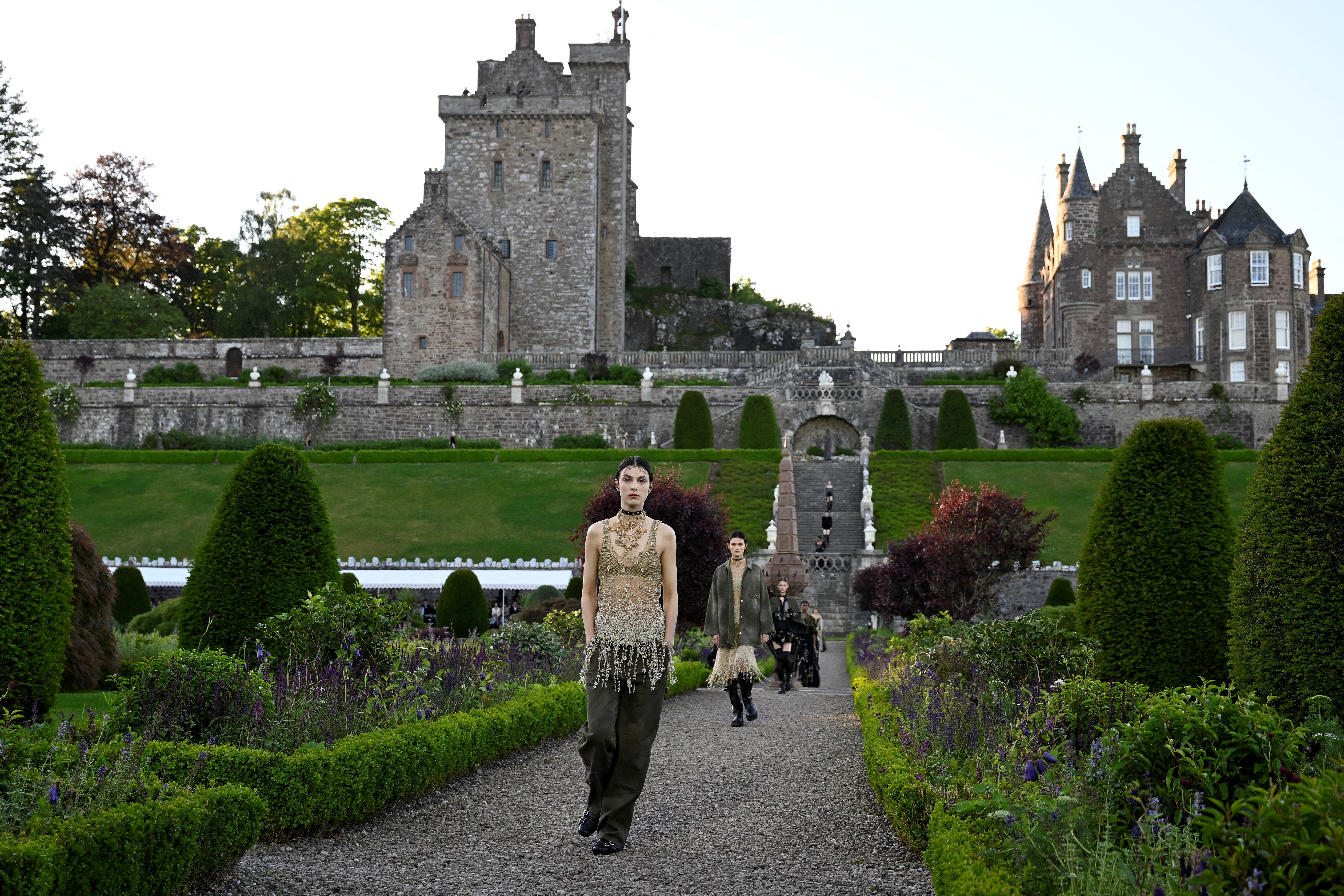 Christian Dior cruise show at Drummond castle, in Perthshire