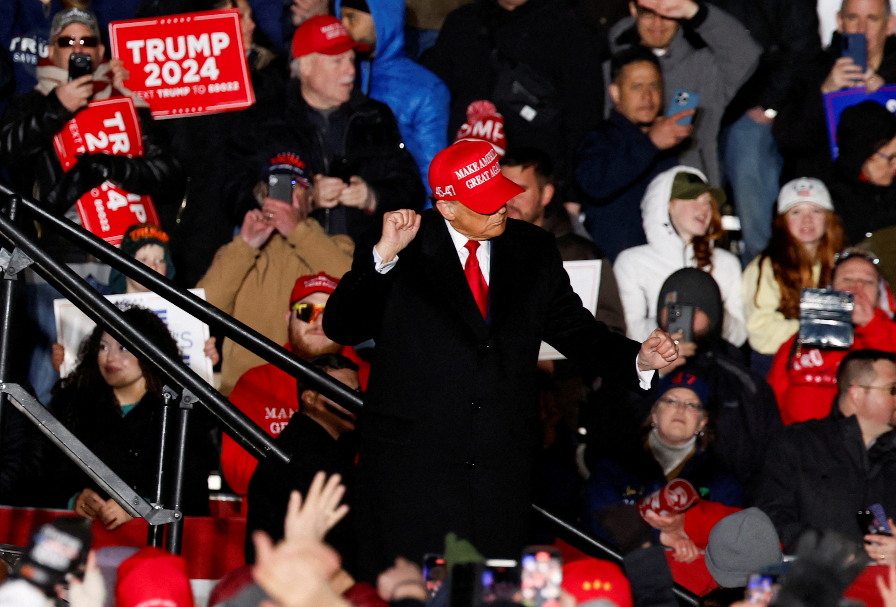 Former U.S. President Trump holds campaign rally in Schnecksville, Pennsylvania