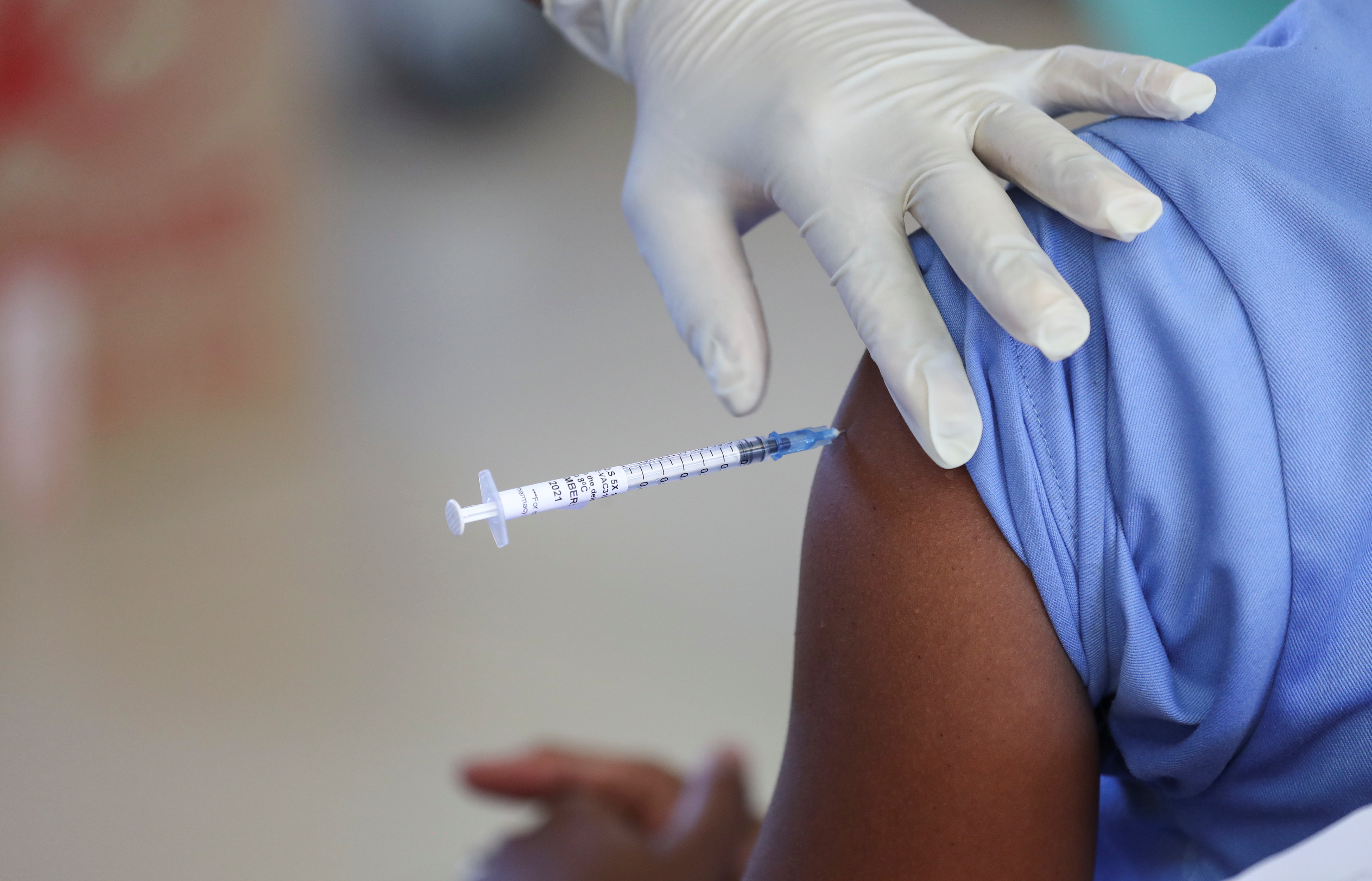 COVID-19 vaccination at the Chris Hani Baragwanath Academic Hospital, in Soweto
