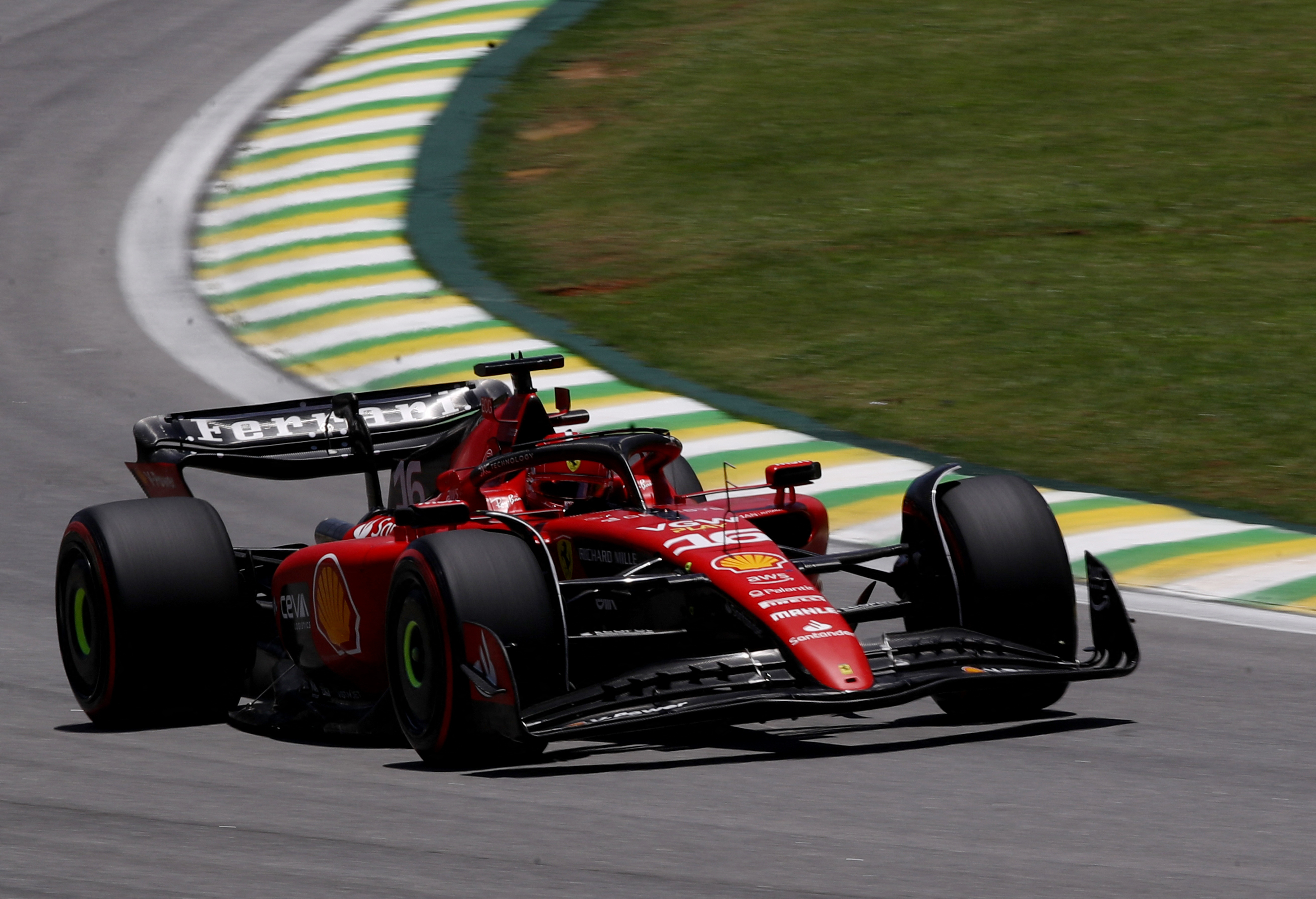 Leclerc crashes out before the start in Brazil