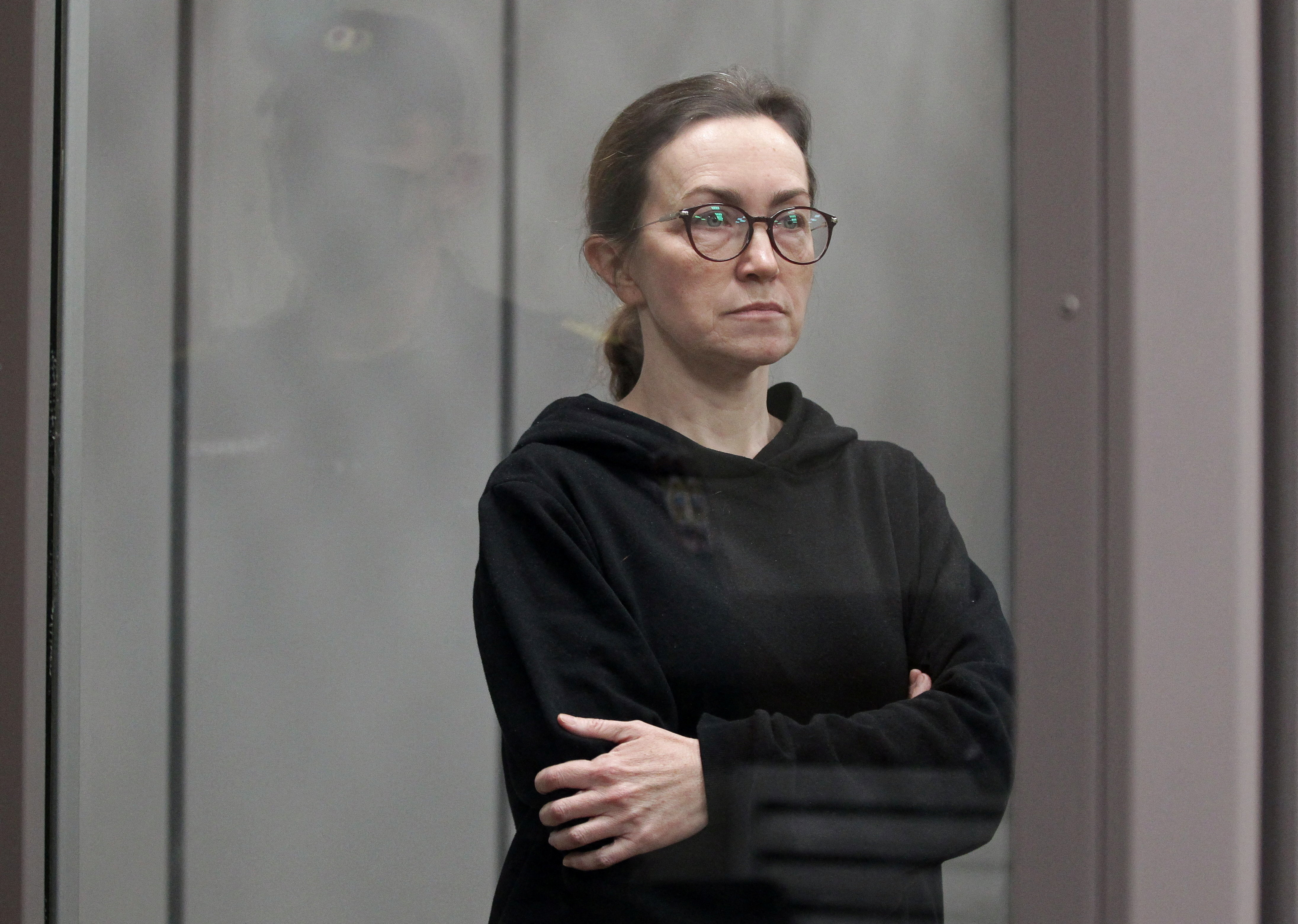 Journalist Alsu Kurmasheva attends a court hearing in Kazan
