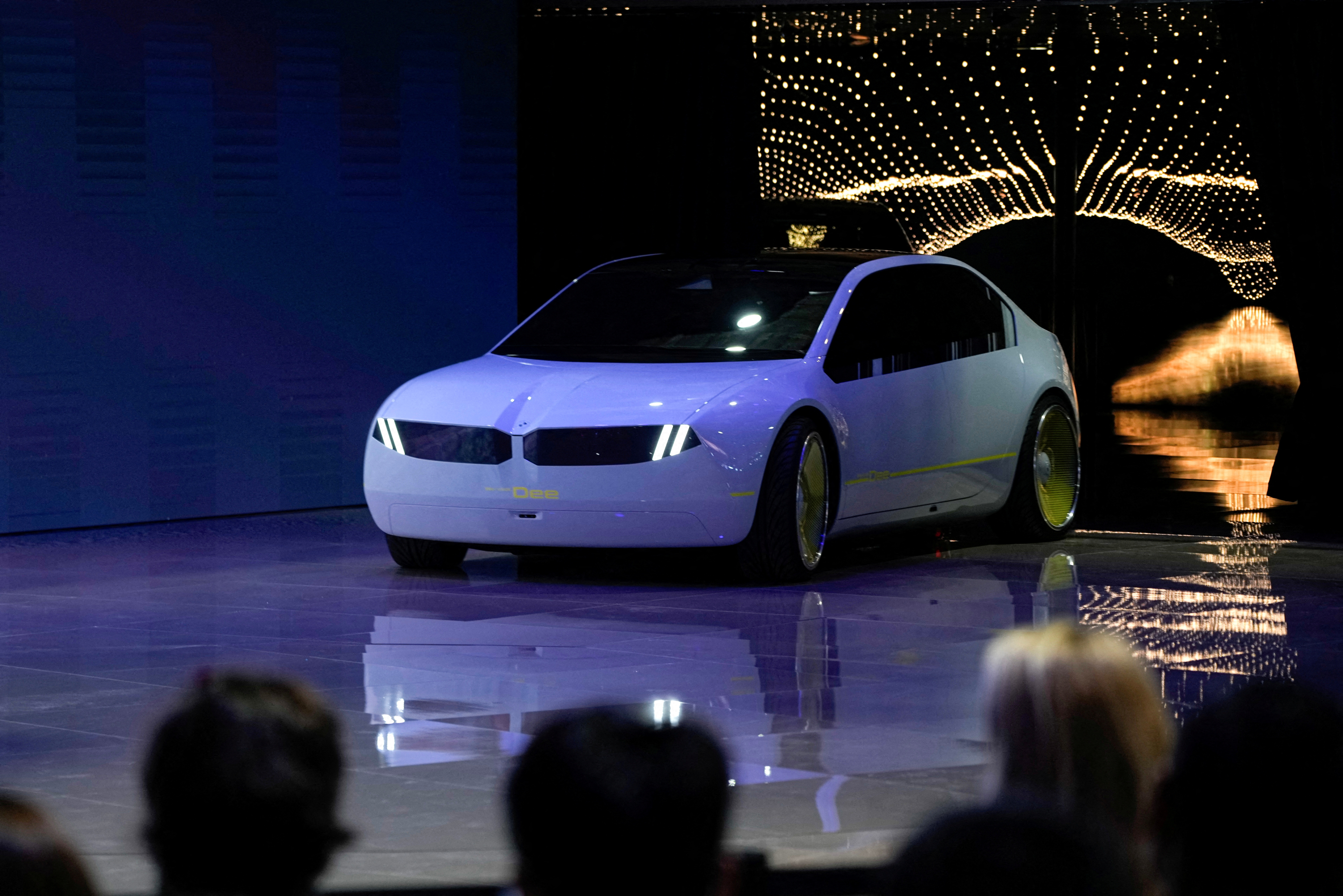 BMW's concept model i Vision Dee is unveiled during an event at the Auto Shanghai show