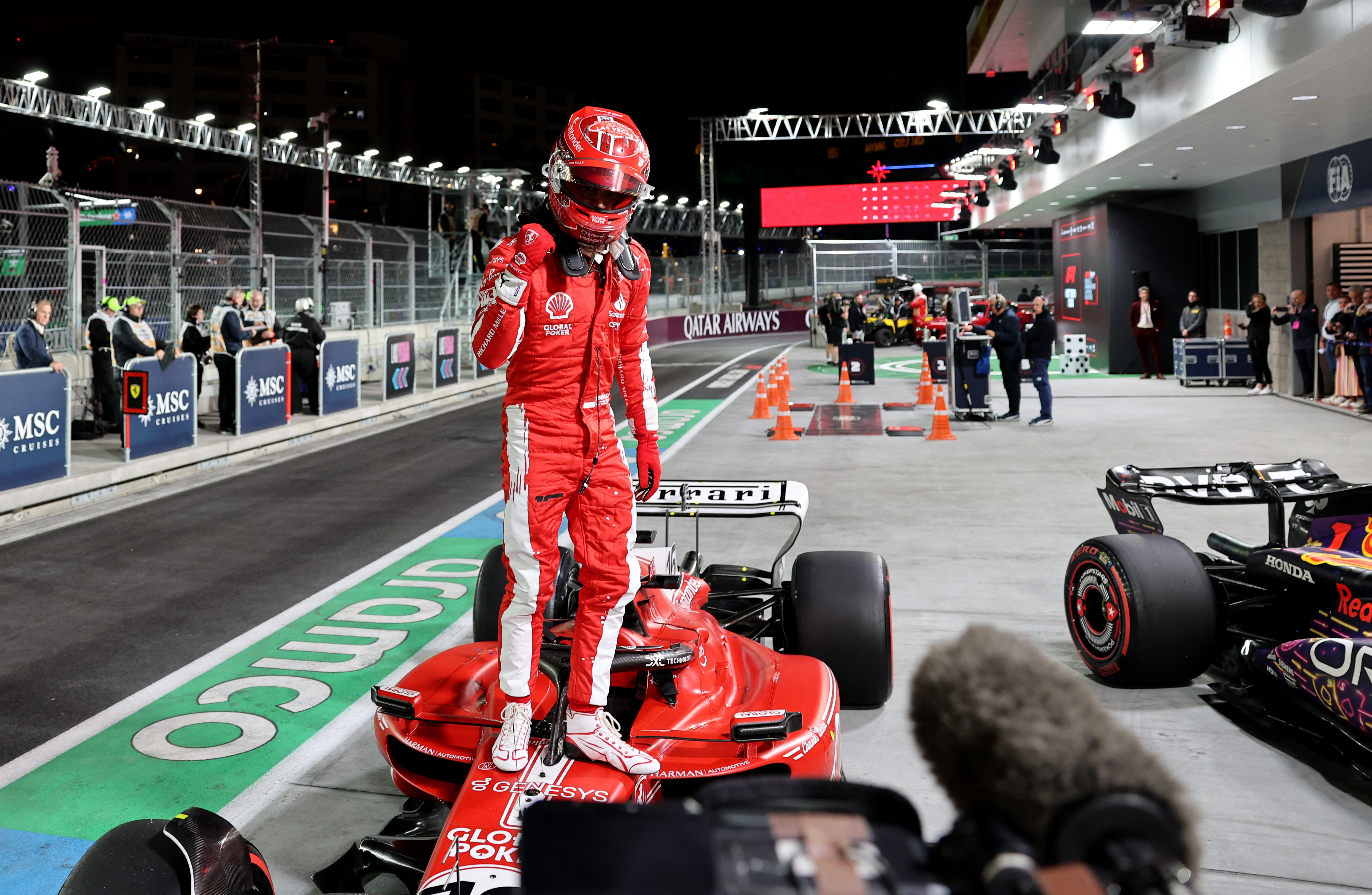 Charles Leclerc and Ferrari Paces Field in Inauspicious Start to Las Vegas  Grand Prix Weekend - The Podium Finish