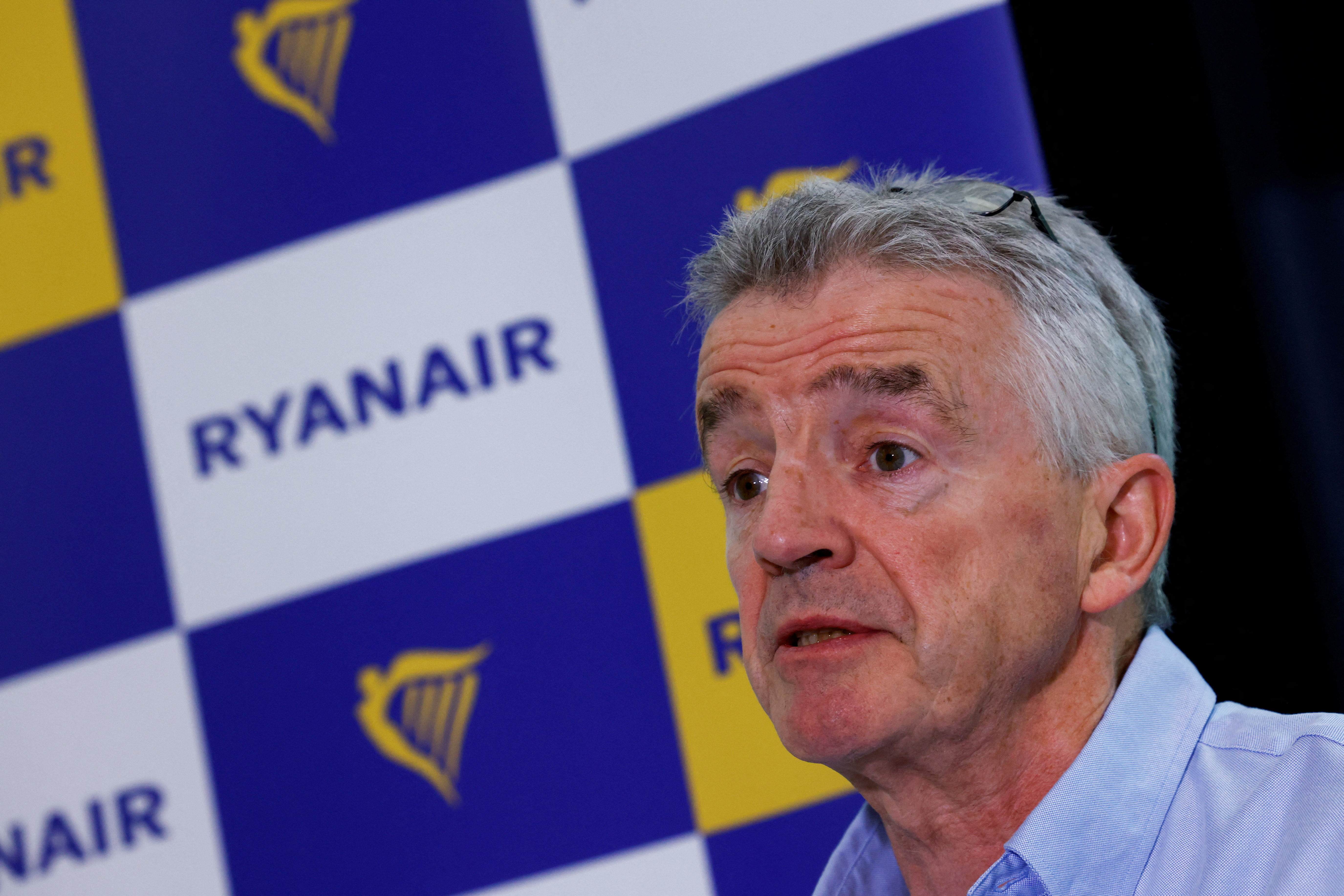 Ryanair CEO holds a news conference on EU climate change policies, in Brussels