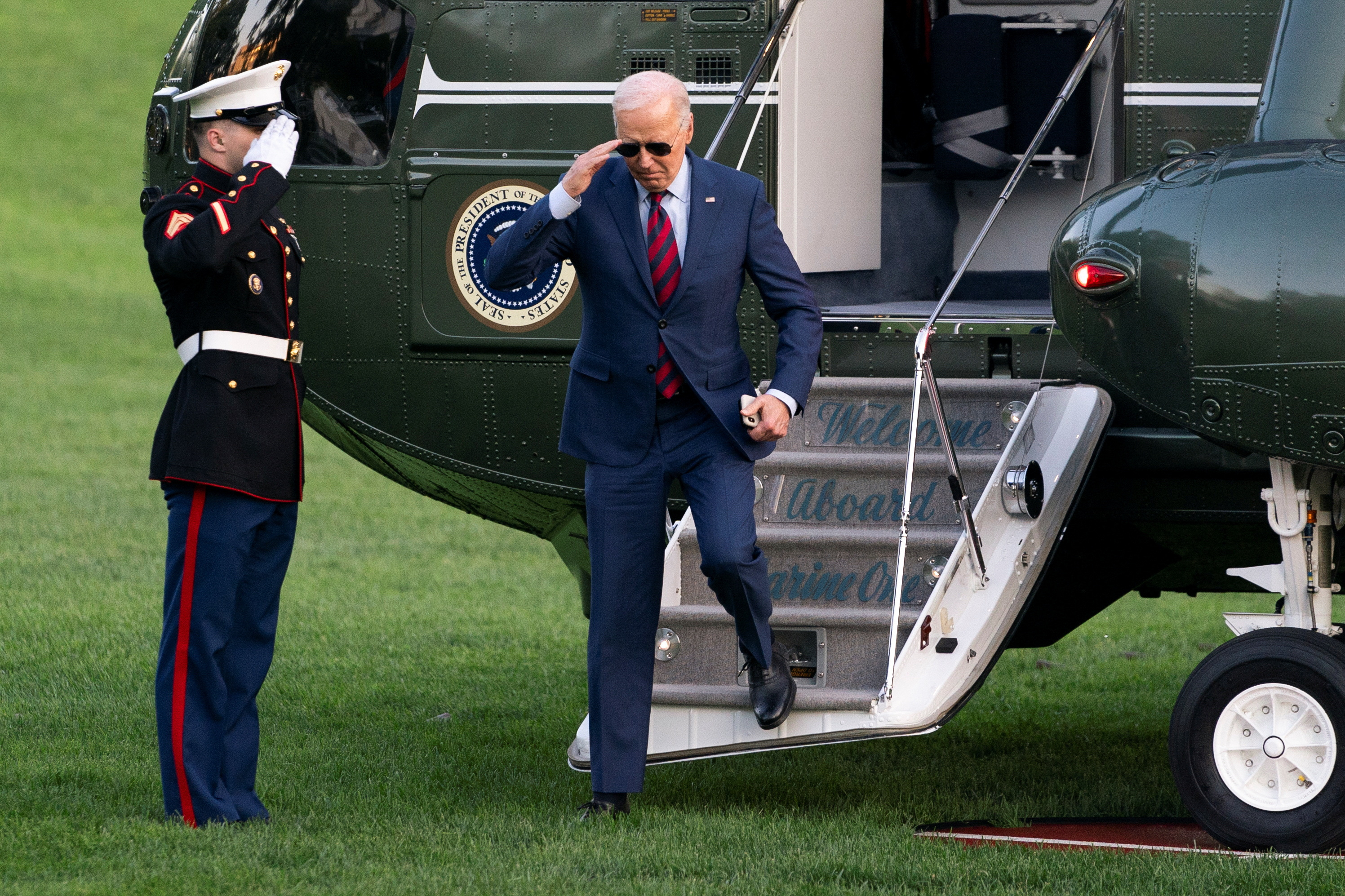 U.S. President Joe Biden returns to the White House following a trip to North Carolina