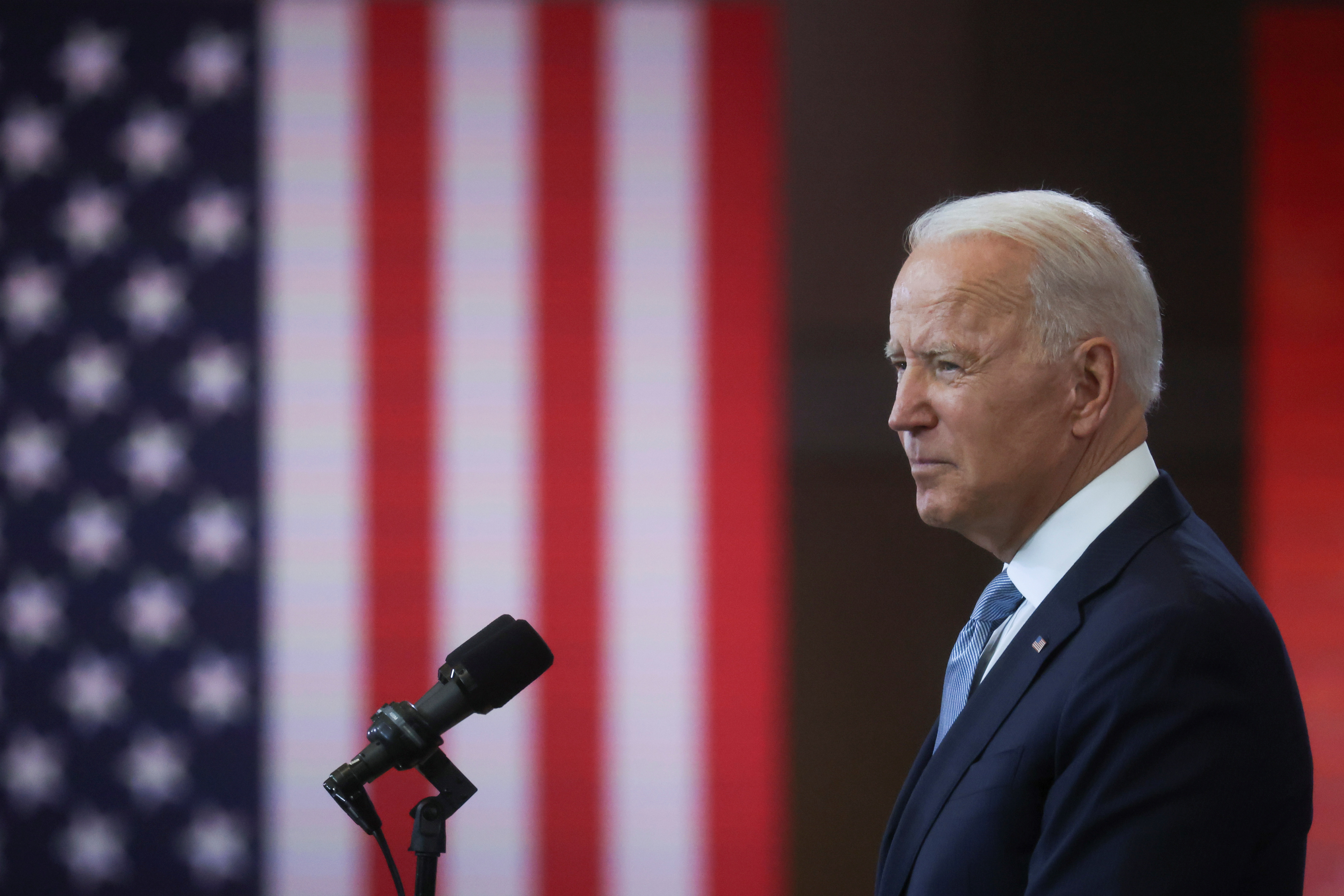 U.S. President Joe Biden delivers remarks on actions to protect voting rights in a speech in Philadelphia