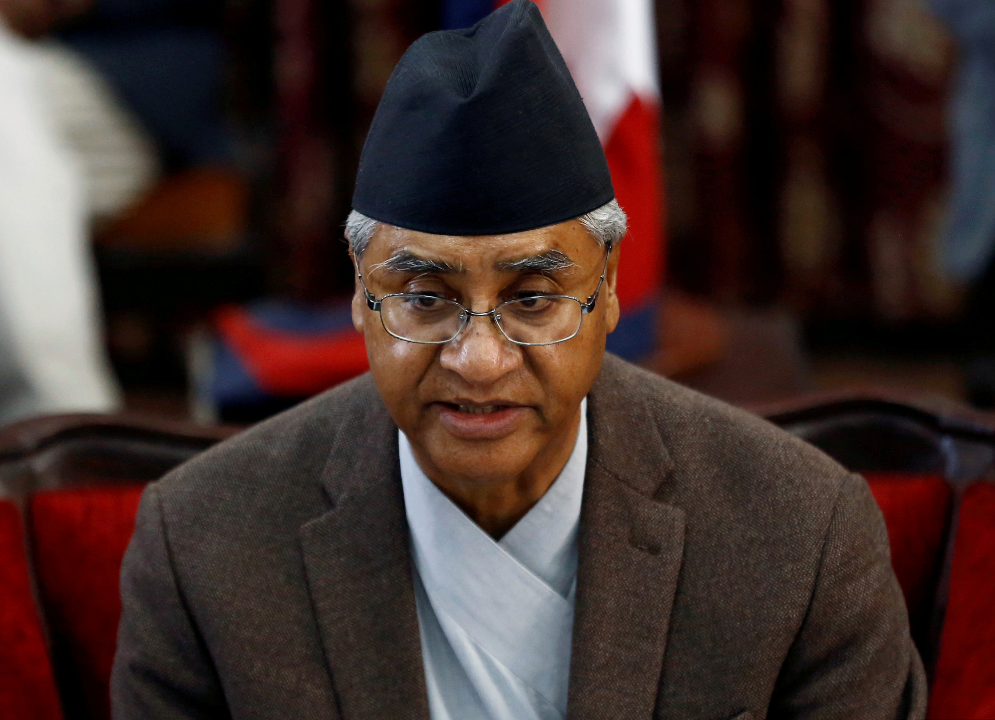Nepalese Prime Minister Sher Bahadur Deuba announces his resignation in Kathmandu