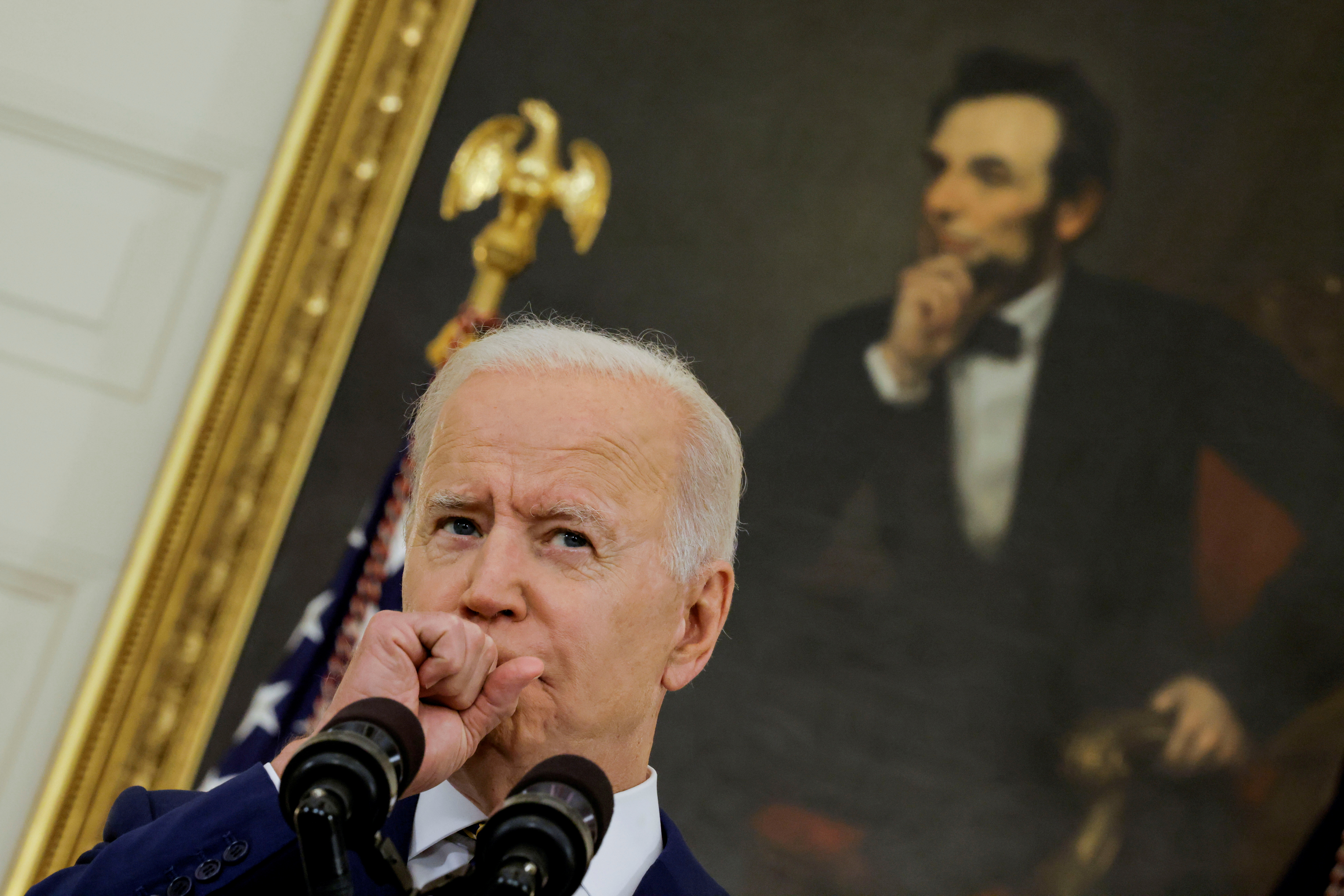 U.S. President Biden delivers update on administration's coronavirus response from the White House in Washington