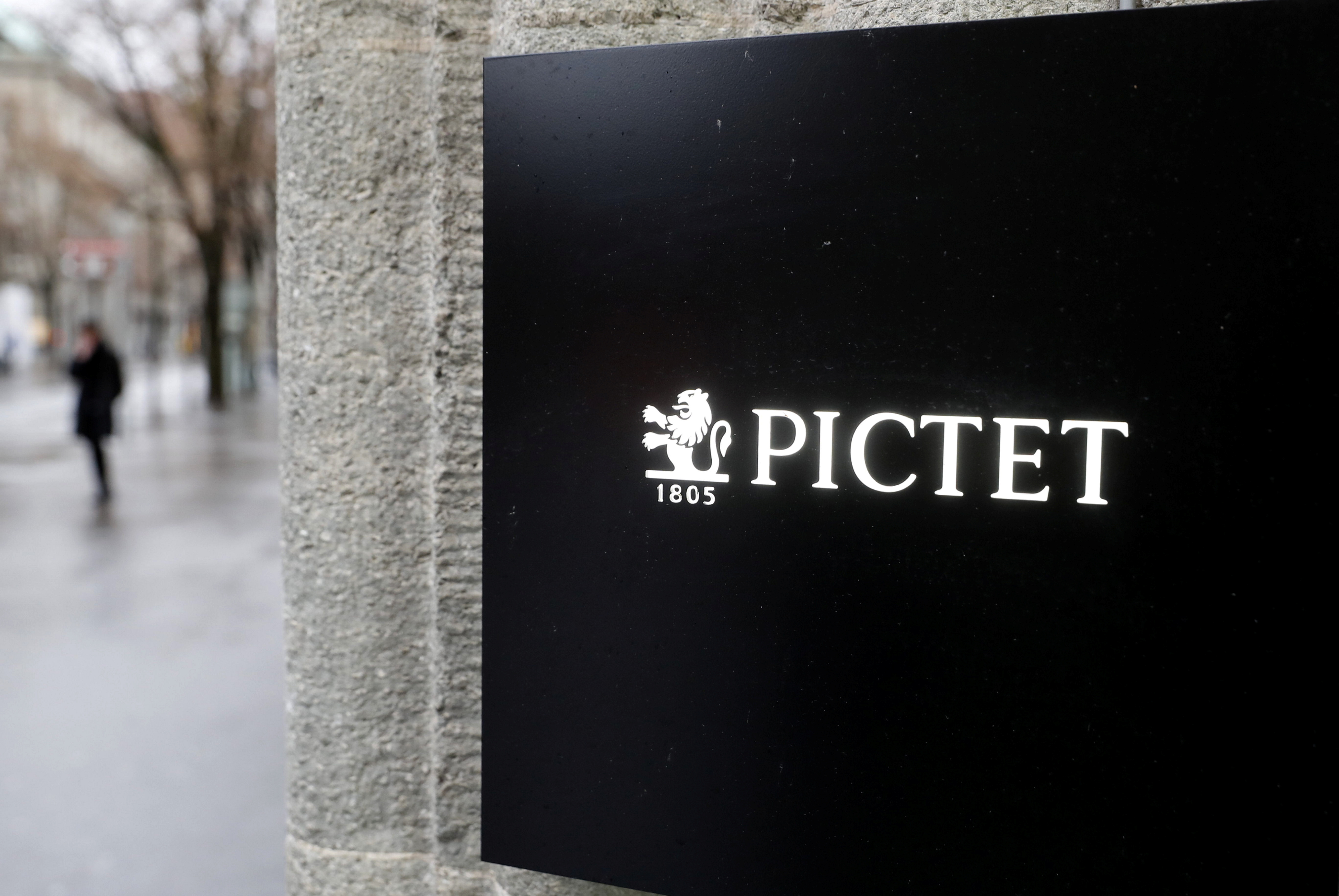 Logo of Swiss private bank Pictet is seen in Zurich
