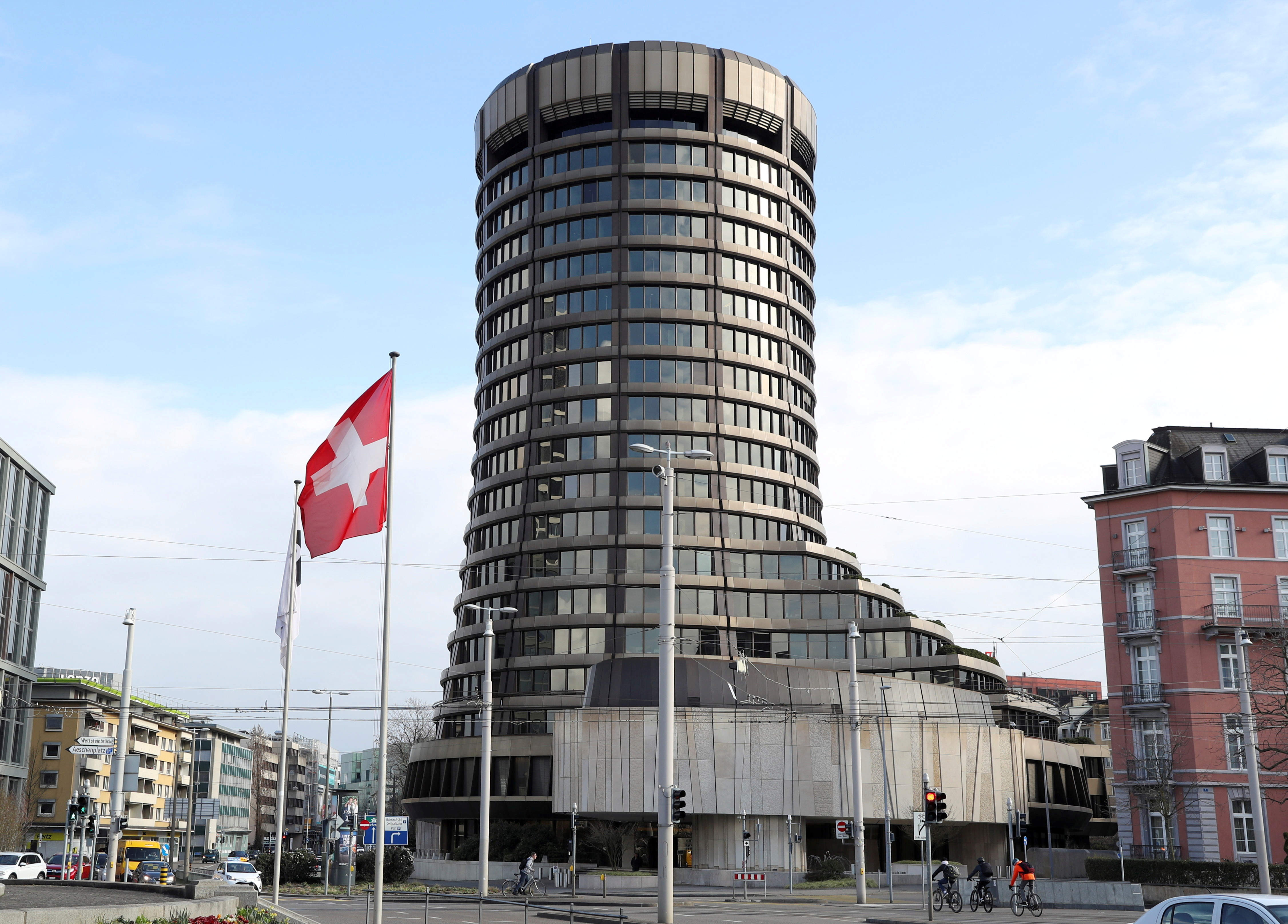 The tower of the headquarters of the Bank for International Settlements (BIS) is seen in Basel, Switzerland March 18, 2021. REUTERS/Arnd Wiegmann