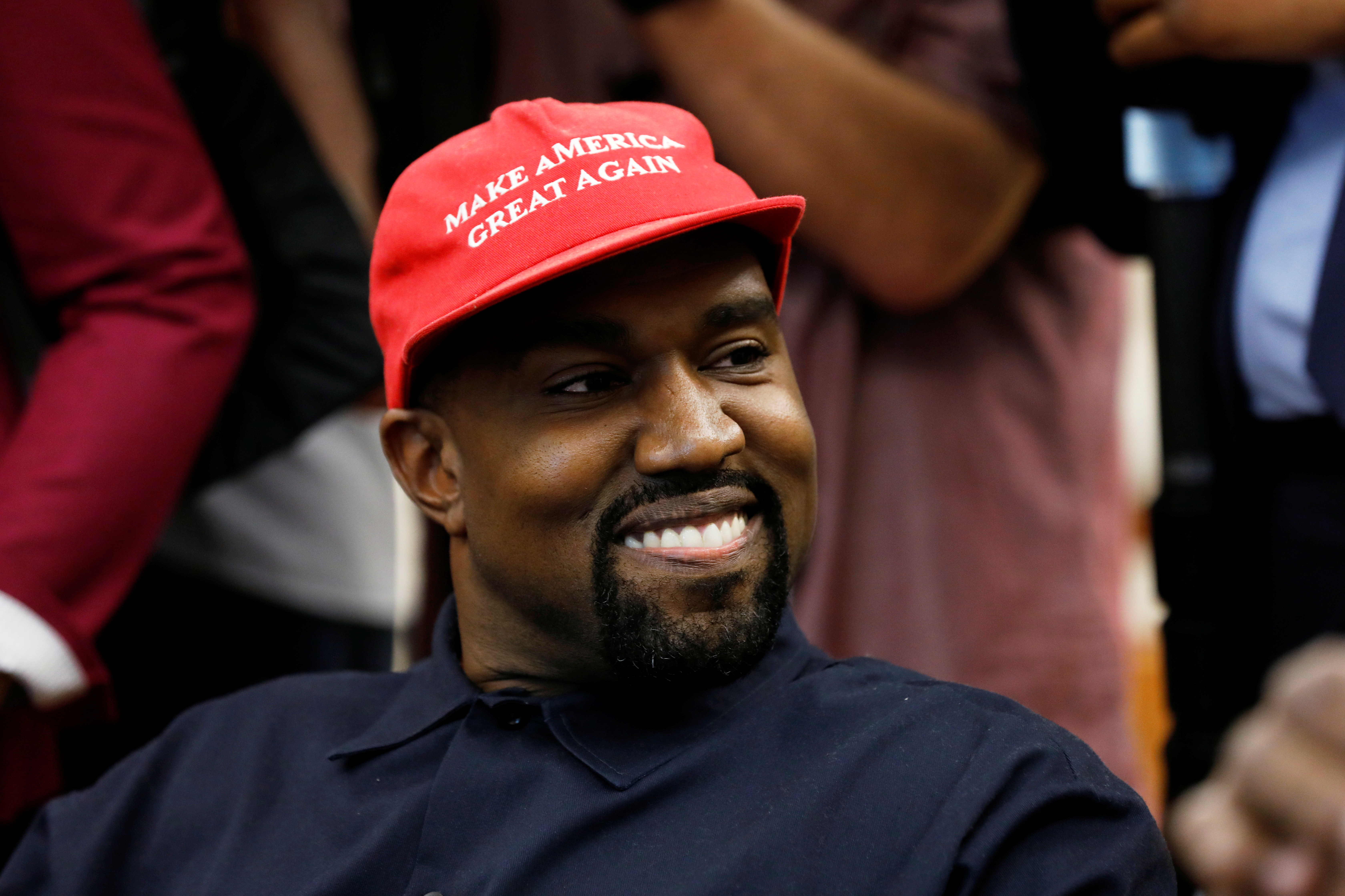 Rapper Kanye West attends a meeting with U.S. President Trump at the White House in Washington