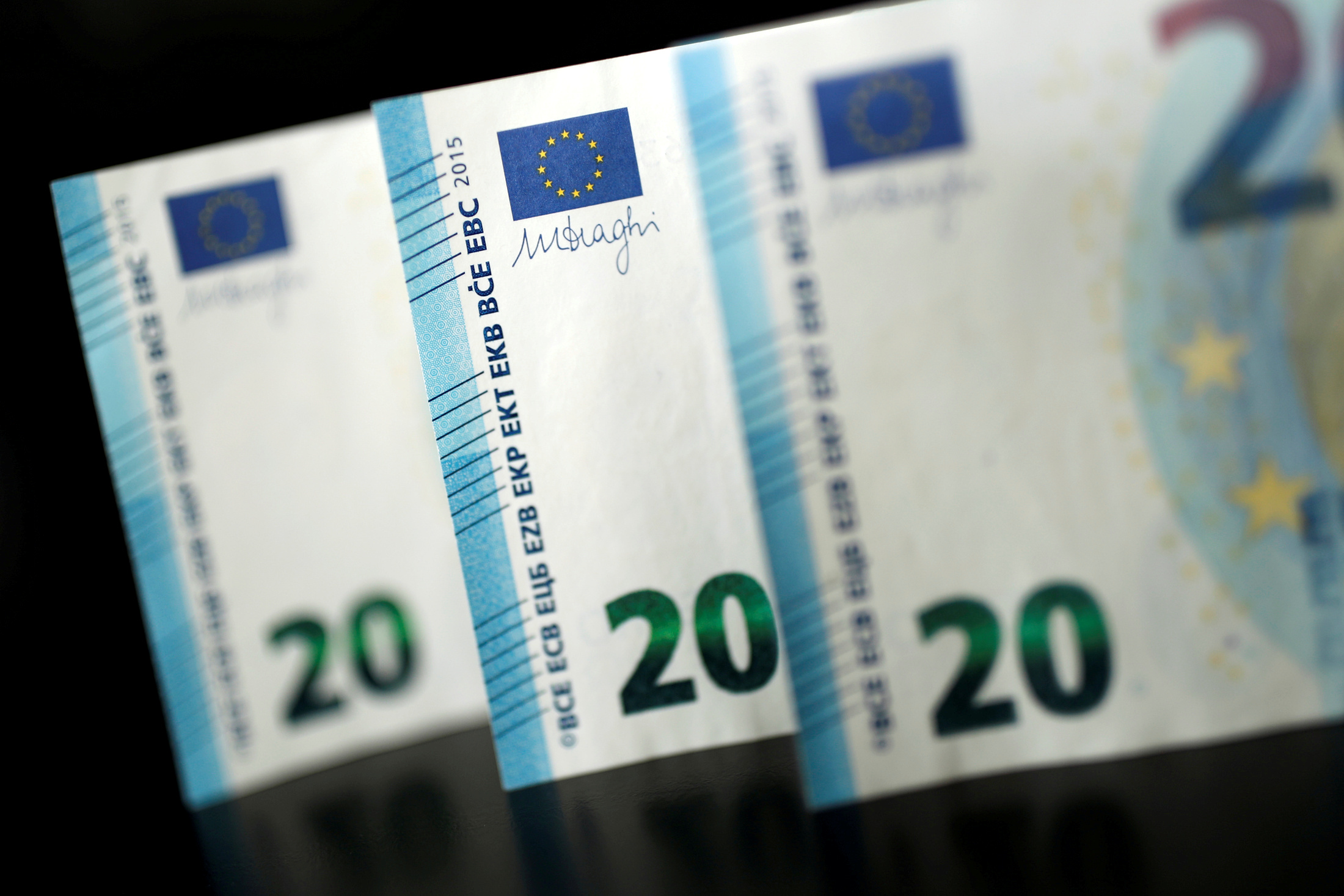 20 Euro banknotes are displayed is this picture illustration