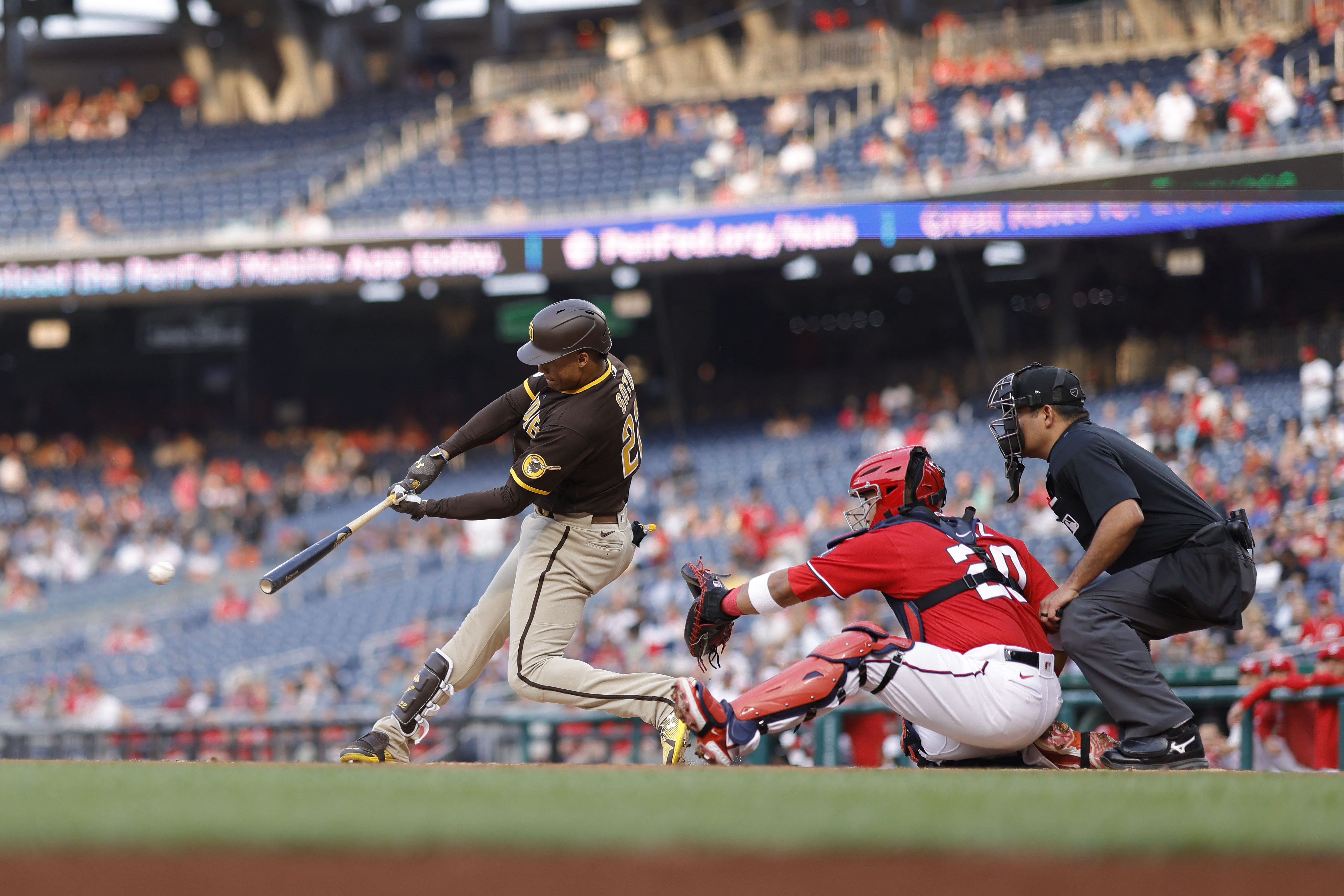 Juan Soto hits first home run with San Diego Padres since being traded from  Washington Nationals