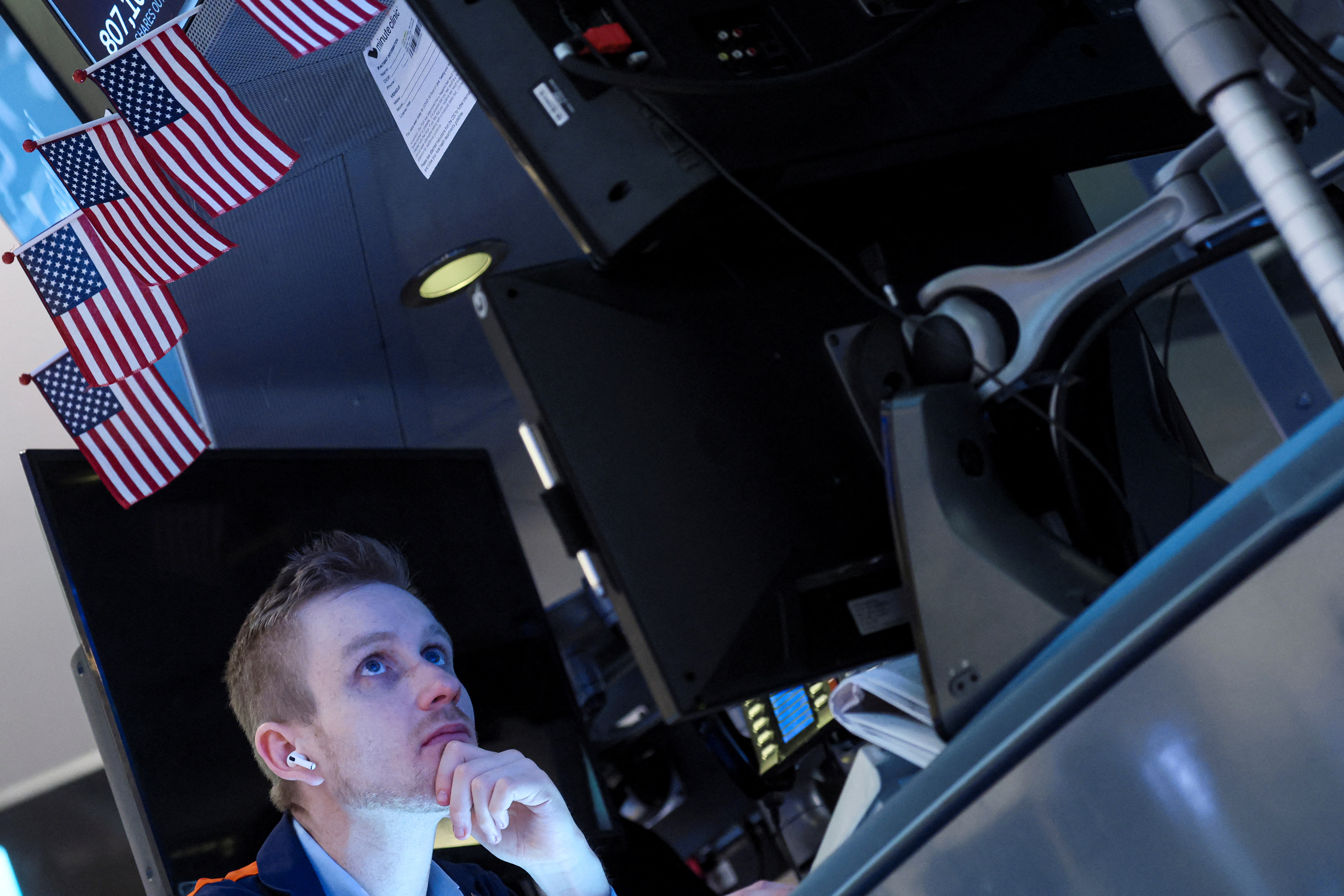 A Trader works on the floor of the NYSE in New York